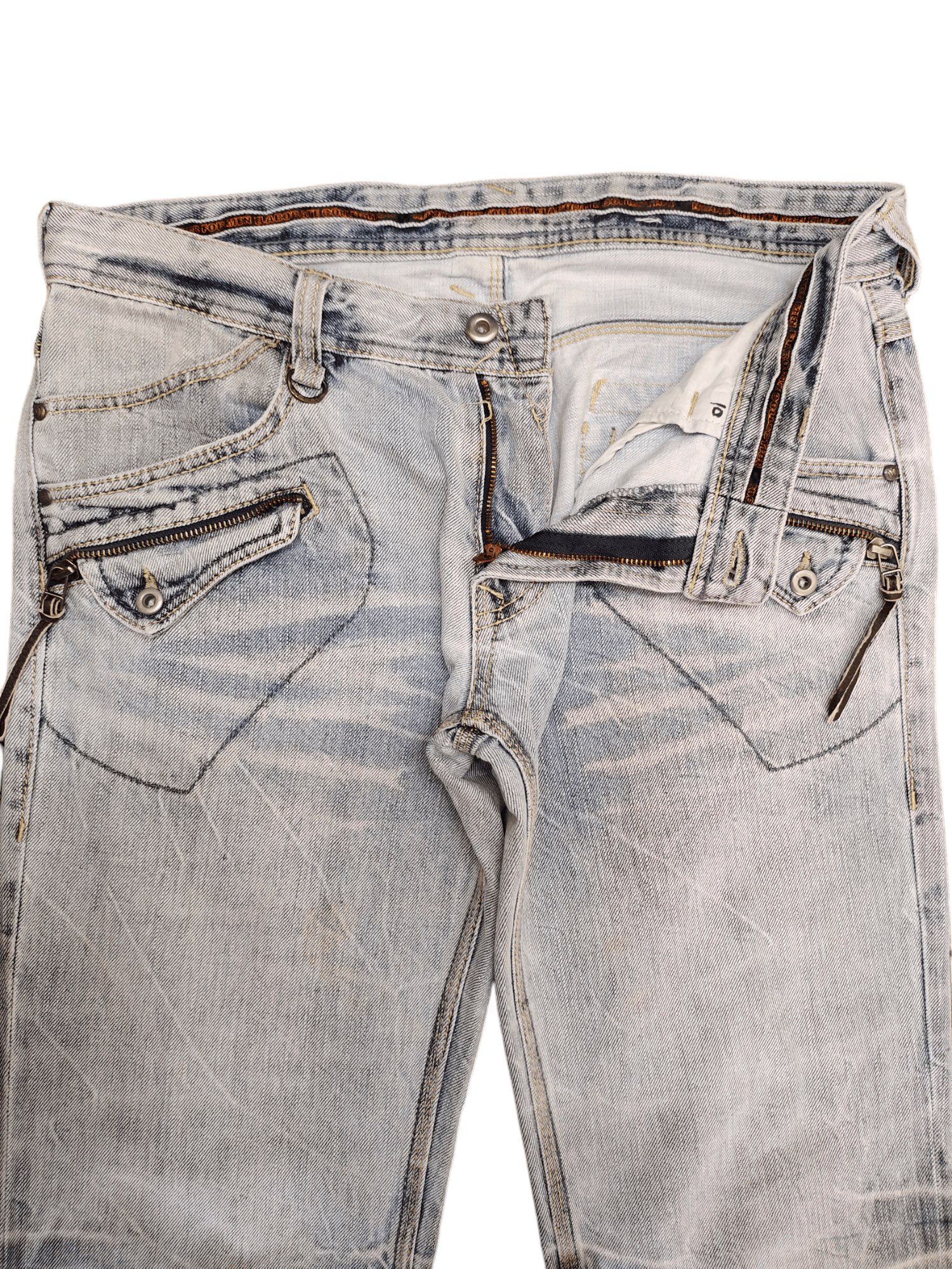If Six Was Nine Flare Jeans Nicole Club Distress Faded Boot Cut Y2k Mudmax Size US 33 - 10 Thumbnail