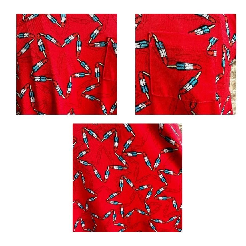 Other NWOT LulaRoe Irma Stars Popsicles Top 10 Red Hi Low Patr Size L / US 10 / IT 46 - 5 Thumbnail