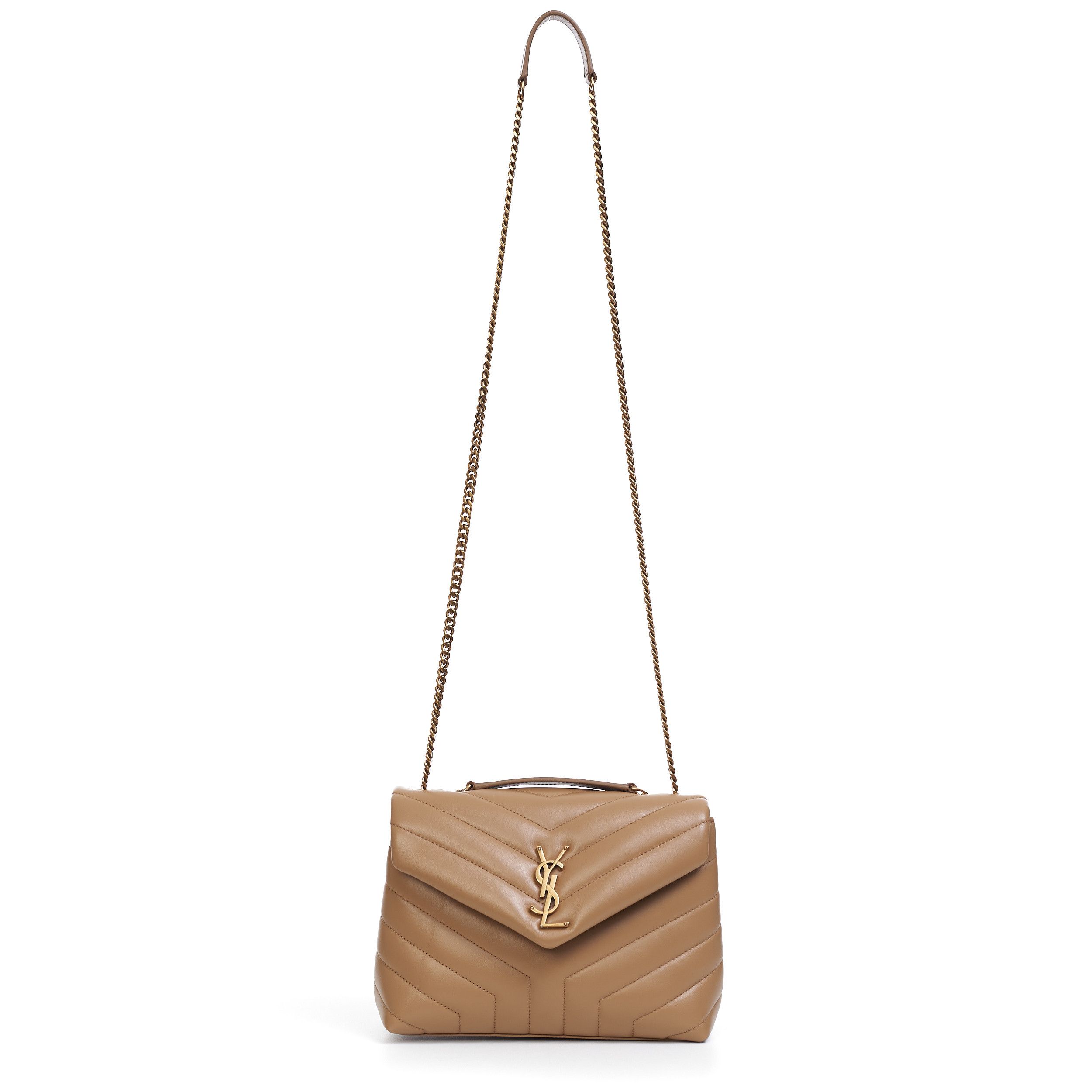 Saint Laurent Paris Loulou Small Chain Bag In Tan Quilted "Y" Leather Size ONE SIZE - 12 Thumbnail