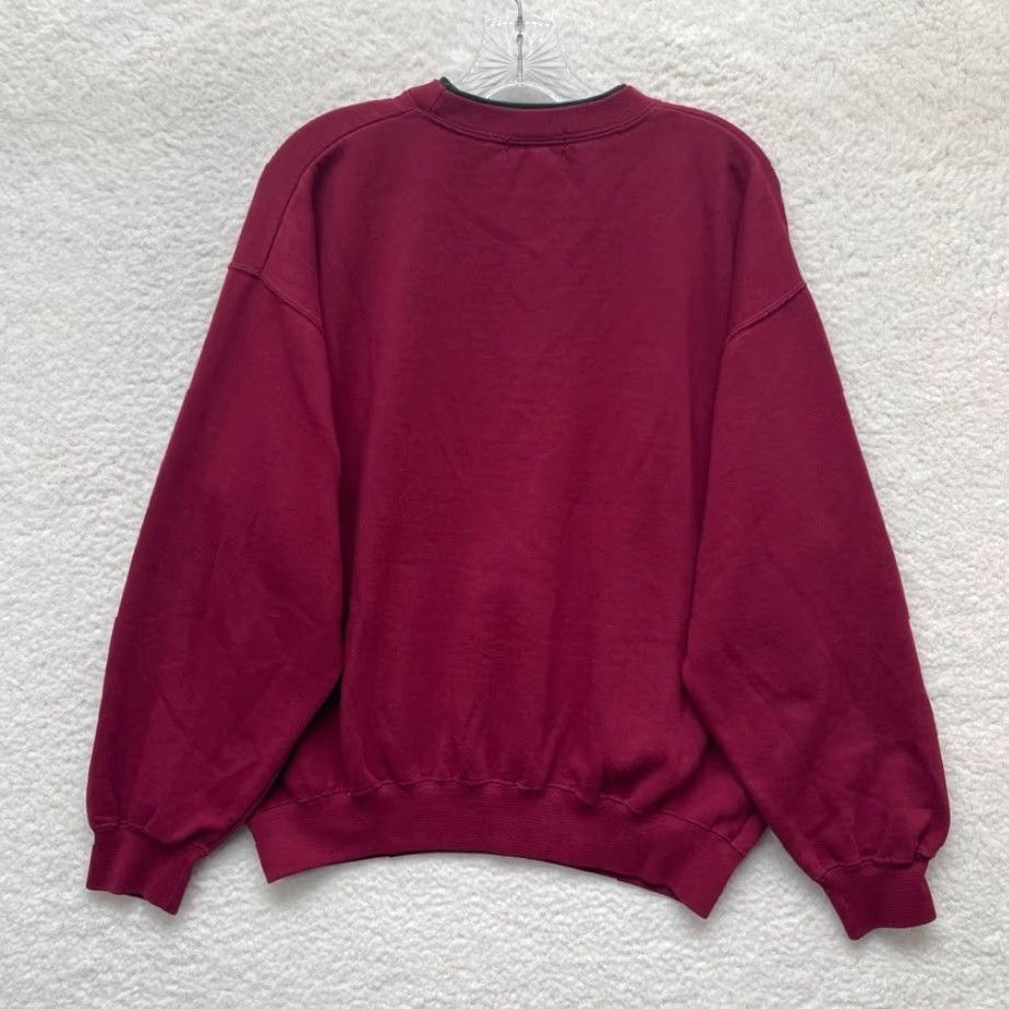 Vintage VINTAGE 90s Sweatshirt Large XL Golf Crest Preppy Academia University Women's L/XL Red Cotton Size XL / US 12-14 / IT 48-50 - 2 Thumbnail