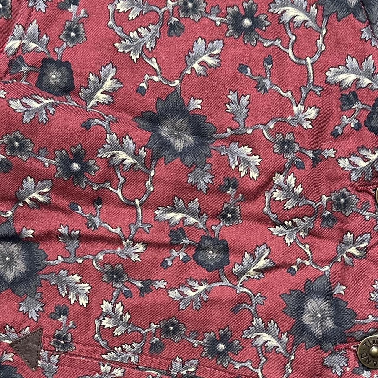 Timberland Timberland Red Floral Button-up Quilted Vest Women’s Size S / US 4 / IT 40 - 5 Thumbnail