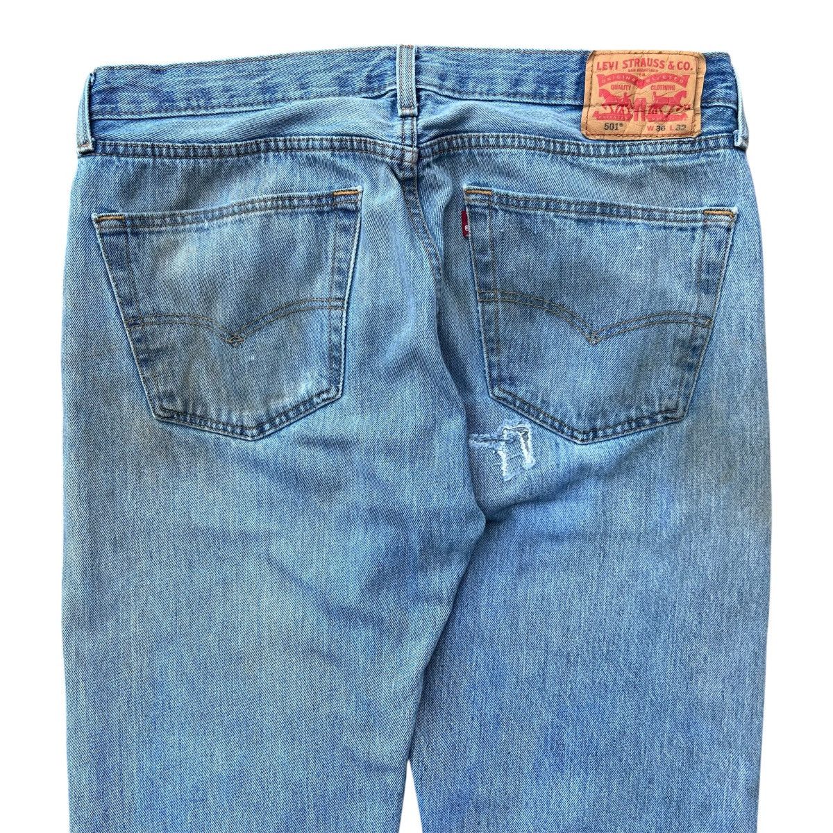 Levi's Vintage 2000s Distressed Thrashed Light Wash Levis 501 Jeans Size US 36 / EU 52 - 6 Thumbnail