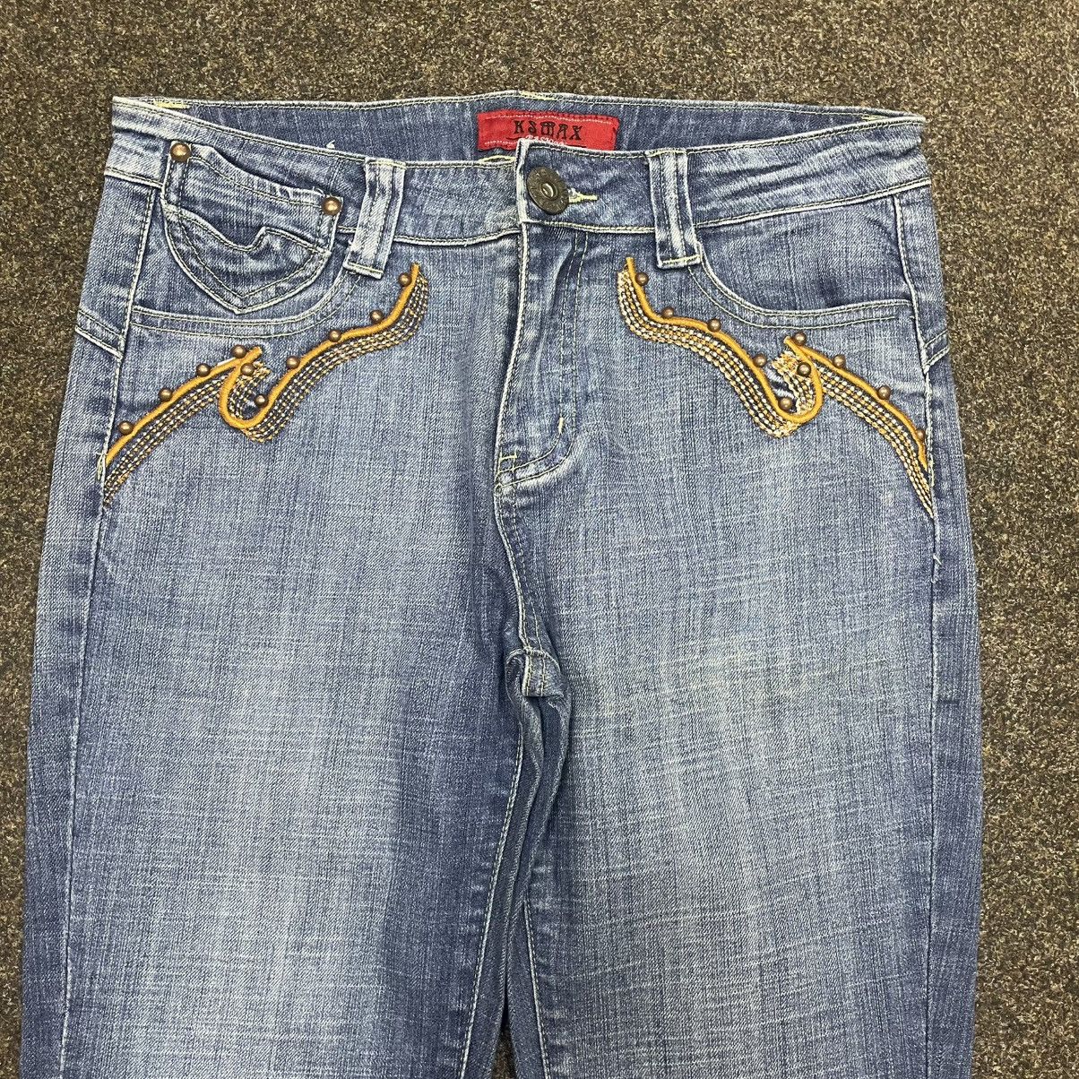Vintage Vintage Y2K Flare Jeans 90s Faded Baggy Wide Leg Grunge Logo Size 32" / US 10 / IT 46 - 4 Thumbnail