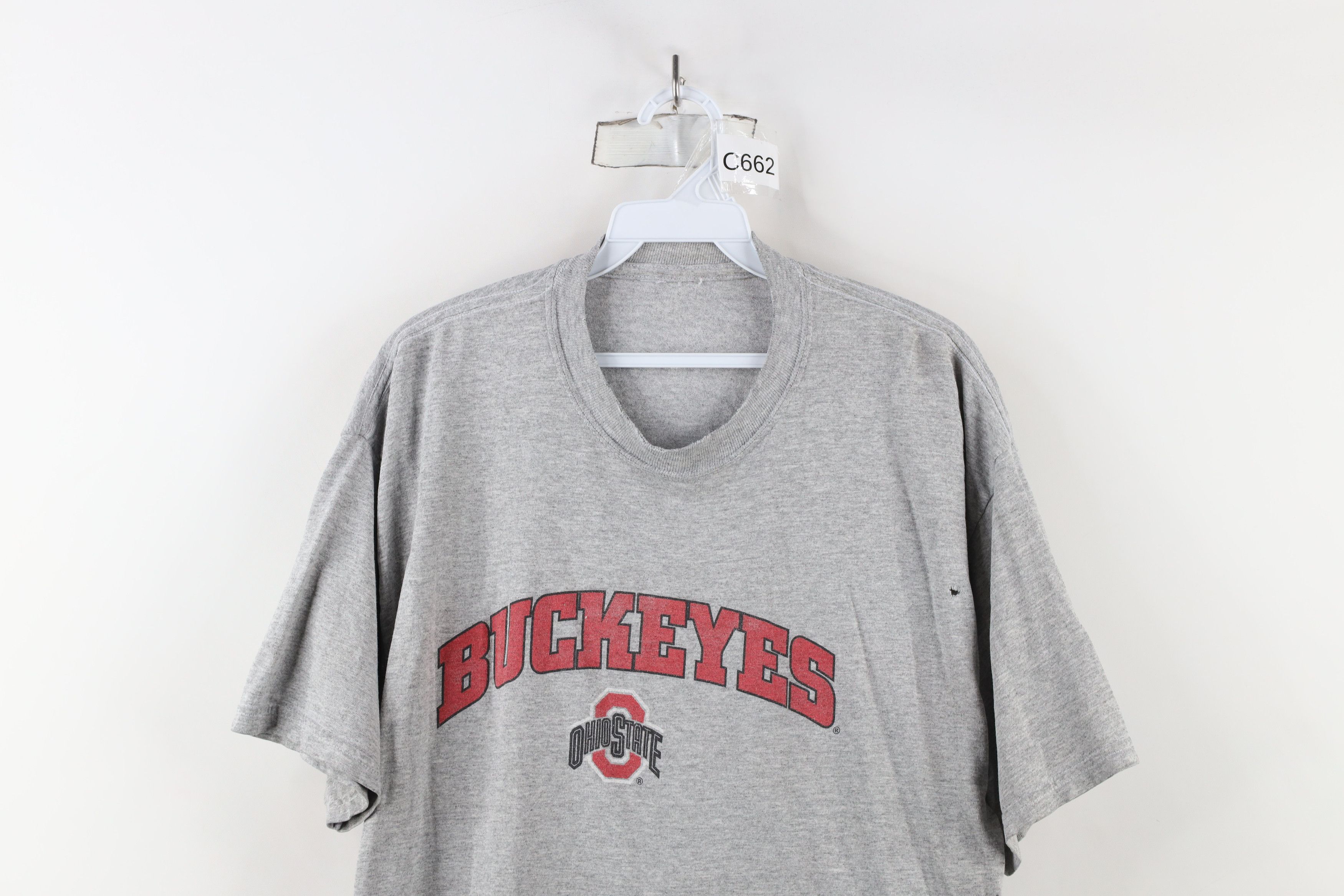 Vintage Vintage 90s Spell Out Ohio State University T-Shirt Gray Size US L / EU 52-54 / 3 - 2 Thumbnail