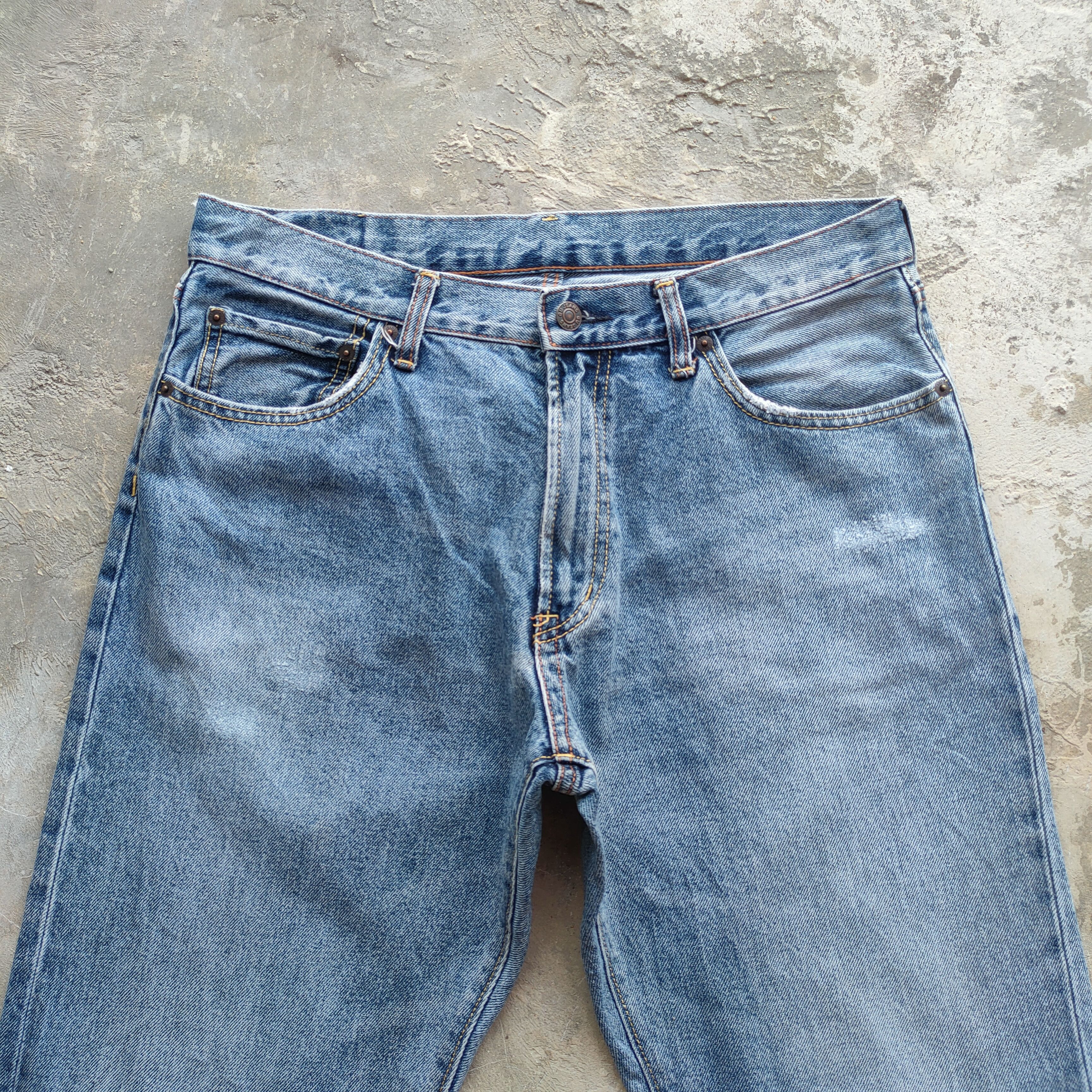 Japanese Brand W33 VINTAGE JAPANESE GU DISTRESSED FADED JEANS DENIM PANTS Size US 33 - 3 Thumbnail