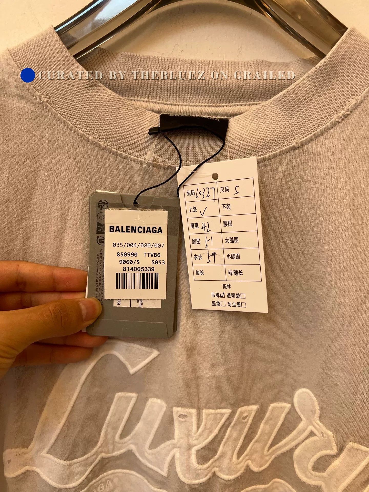 Balenciaga Balenciaga Women's Gray T-Shirt Size S / US 4 / IT 40 - 5 Thumbnail