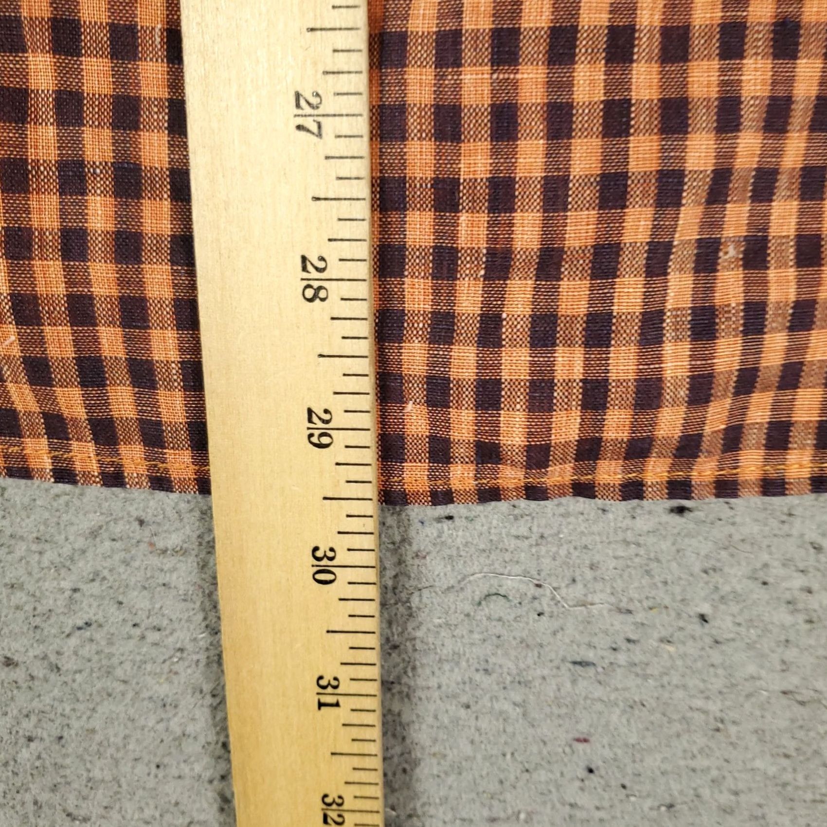 BUGATCHI Bugatchi Shirt Mens Large Orange Linen Check Button-Up Long Sleeve Size US L / EU 52-54 / 3 - 5 Thumbnail