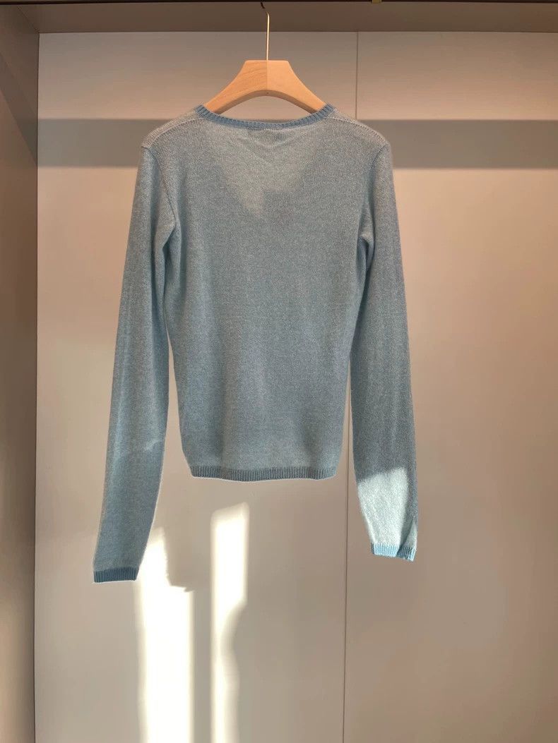 Loro Piana Loro Piana Blue Cashmere V-Neck Sweater- Size US M / EU 48-50 / 2 - 1 Thumbnail