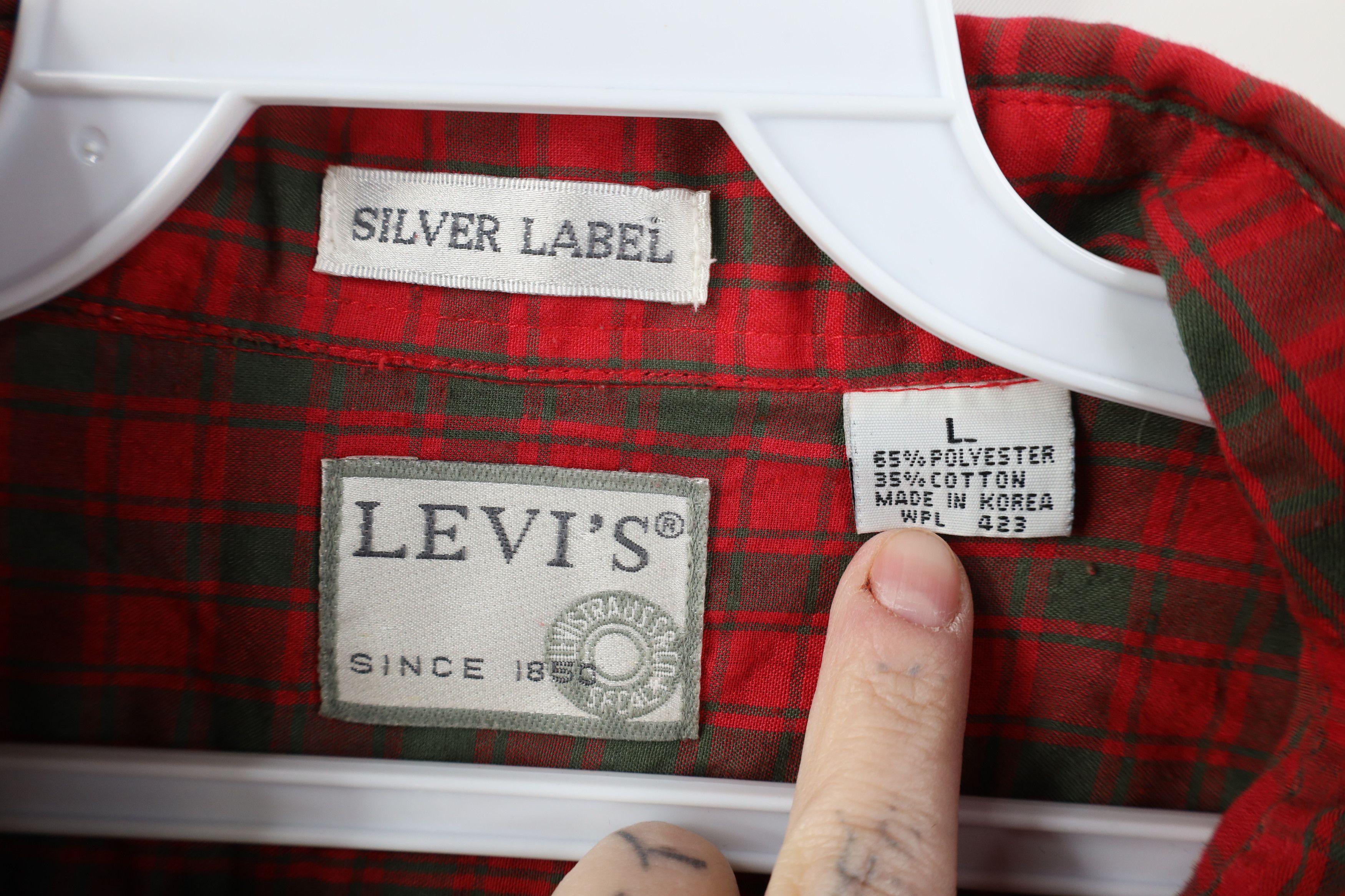 Levi's Vintage 80s 90s Levis Silver Label Big Pocket Button Shirt Size US L / EU 52-54 / 3 - 7 Thumbnail