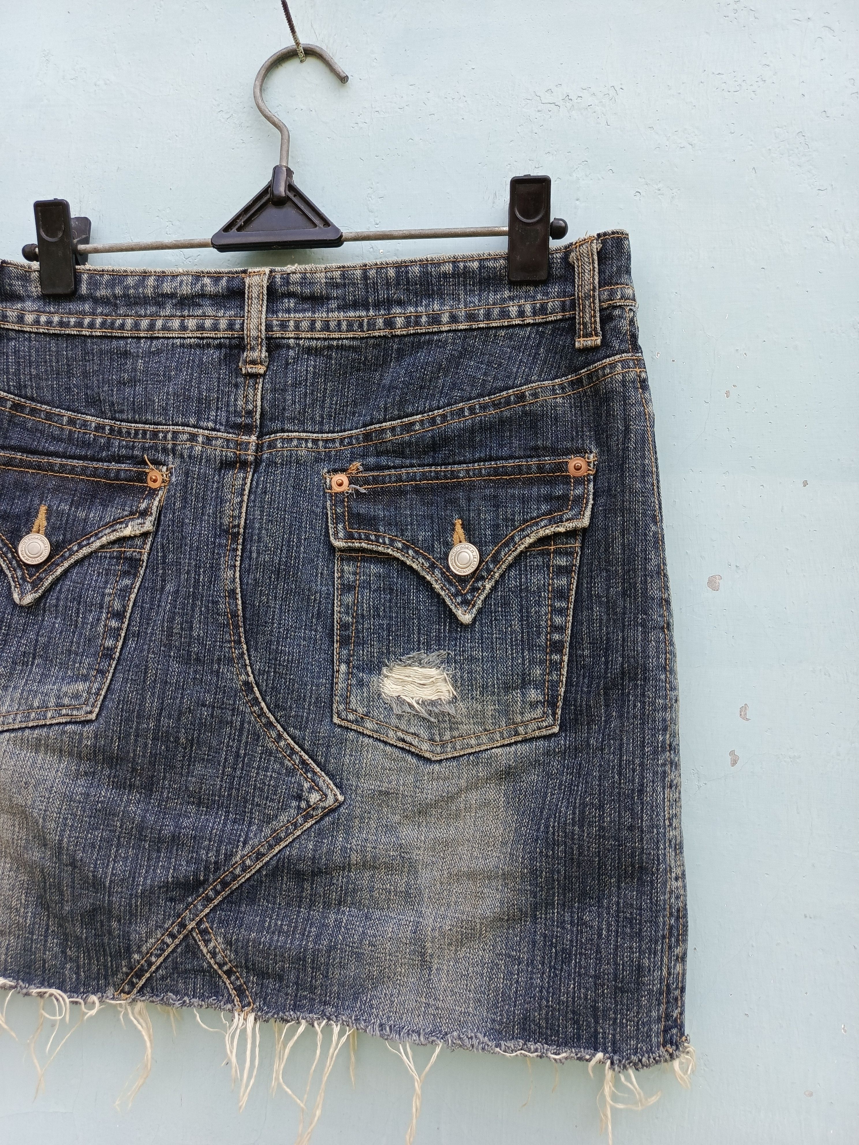 Japanese Brand A.L.C.X Distressed denim skirt Size 29" - 5 Thumbnail