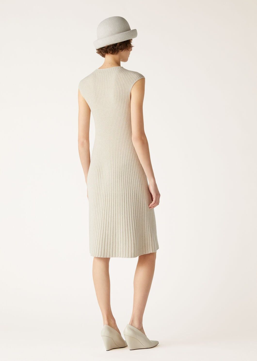 Loro Piana o1srvl11e0825 FAO5744 Cervatto Midi Dress in Light Beige Size M / US 6-8 / IT 42-44 - 5 Thumbnail