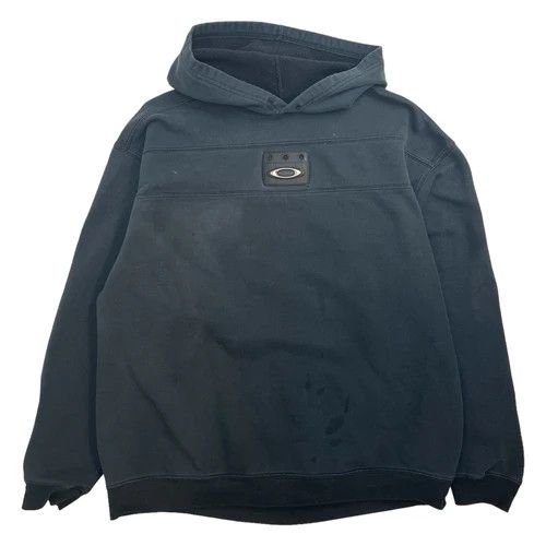 image of Vintage Oakley Center Logo Hoodie Black, Men's (Size Large)