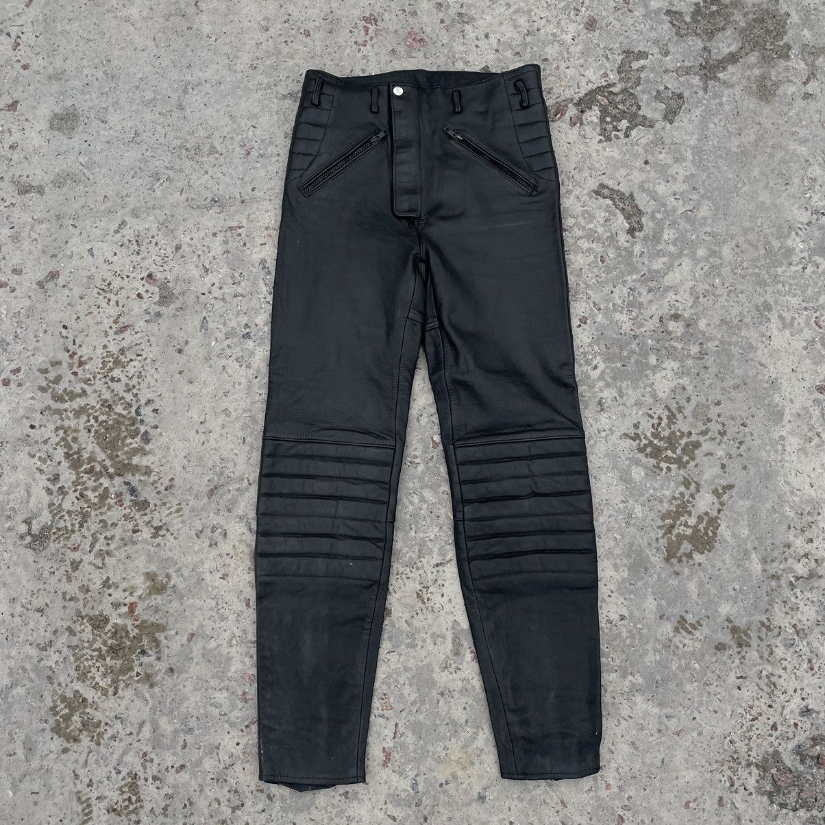 Other Vintage Moto Pants 28 Real Leather Y2K 90s USA Style Size US 28 / EU 44 - 1 Thumbnail