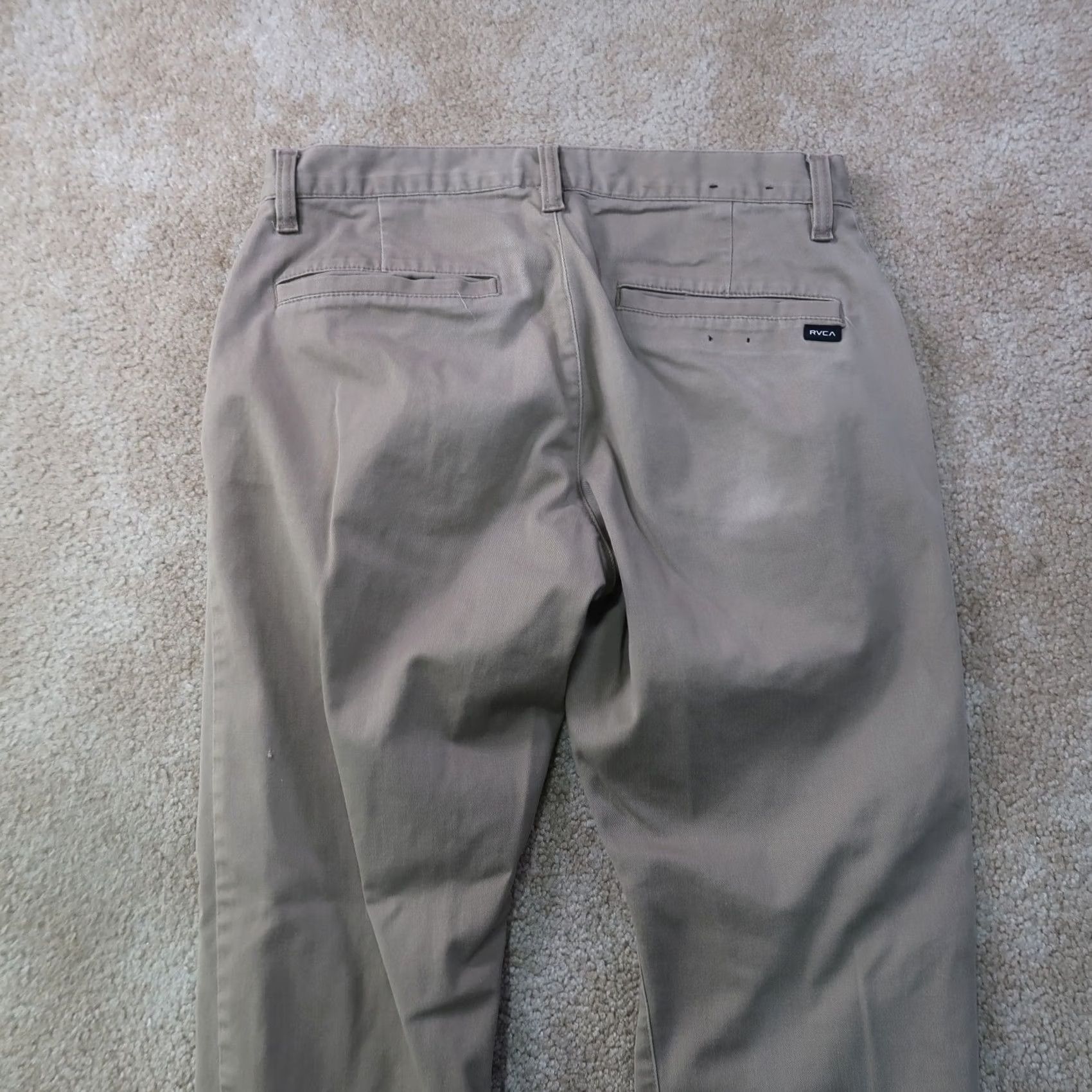 RVCA VINTAGE RVCA Chino Pants Straight Fit Beige 30x30 5-Pocket Flat Front Men’s 30 Regular Denim/Cotton Holiday Seasonal? Size US 30 / EU 46 - 6 Thumbnail