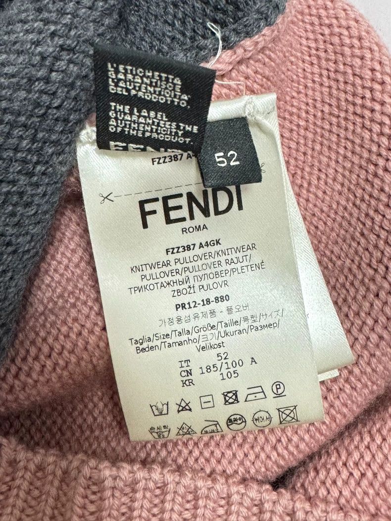 Fendi FENDI Gray and pink mixed color sweater Size US L / EU 52-54 / 3 - 5 Thumbnail