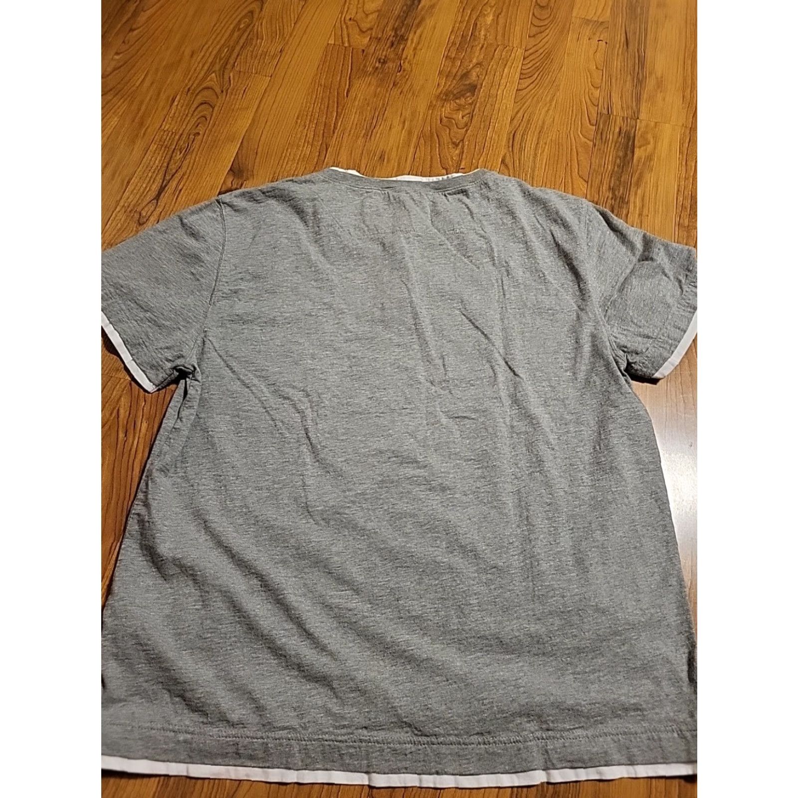 Calvin Klein CALVIN KLEIN T-SHIRT 2XL Cotton Gray White Layered EUC Mens Regular Short Sleeve Round Neck Size US XXL / EU 58 / 5 - 7 Thumbnail