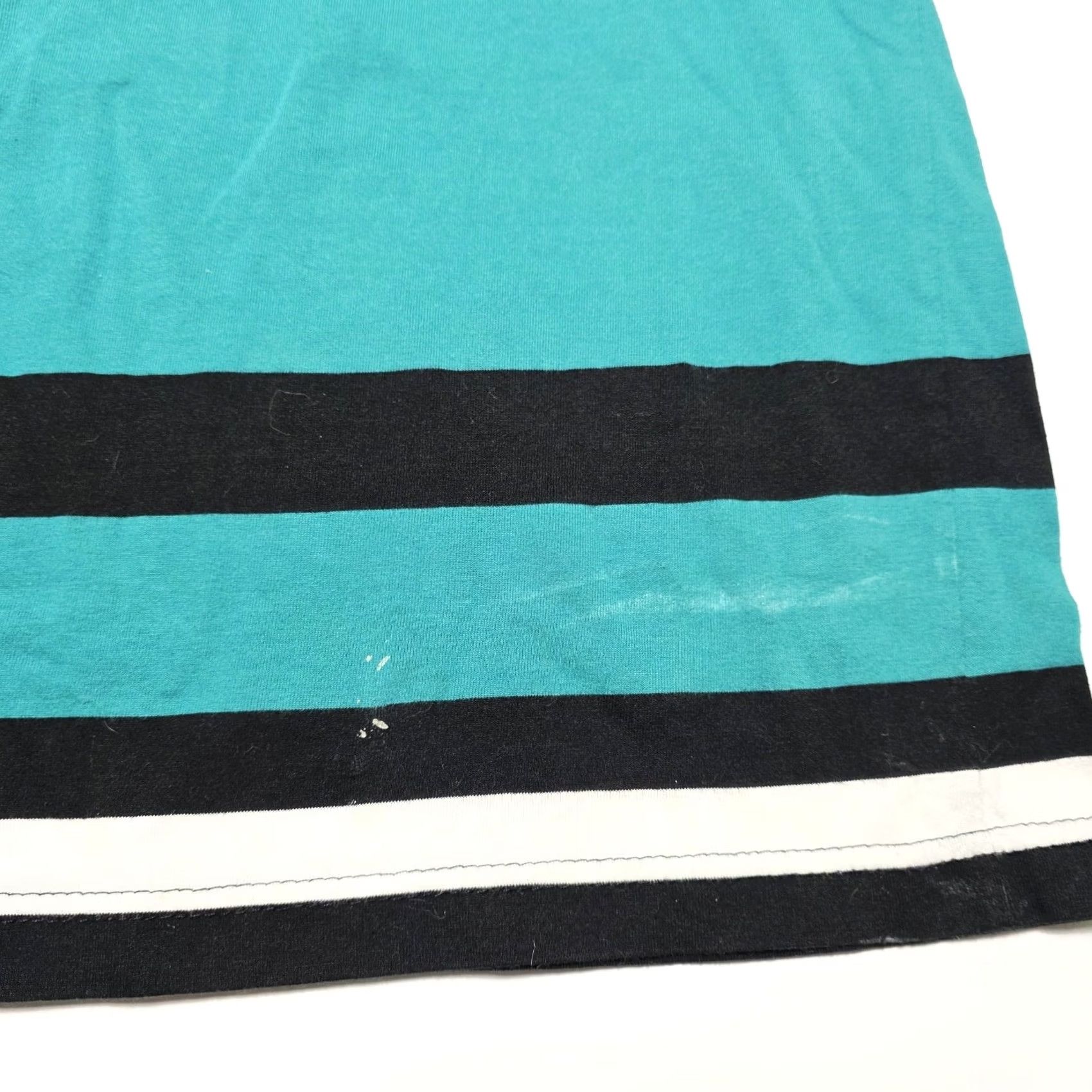 Vintage VINTAGE Royal Blues Striped Retro T-Shirt Men XL Teal Black 90s Mens Crew Neck Cotton Blend Size US XL / EU 56 / 4 - 2 Thumbnail