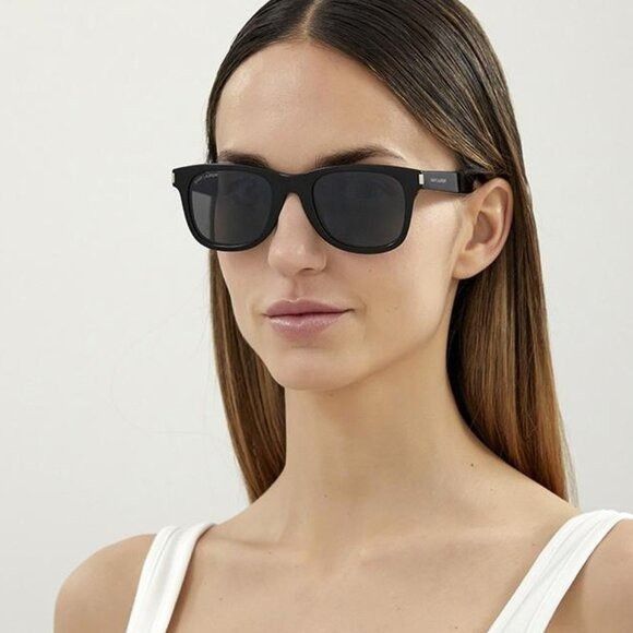 Saint Laurent Paris Saint Laurent SL51 037 Sunglasses Ivory Square Frame Size ONE SIZE - 3 Thumbnail