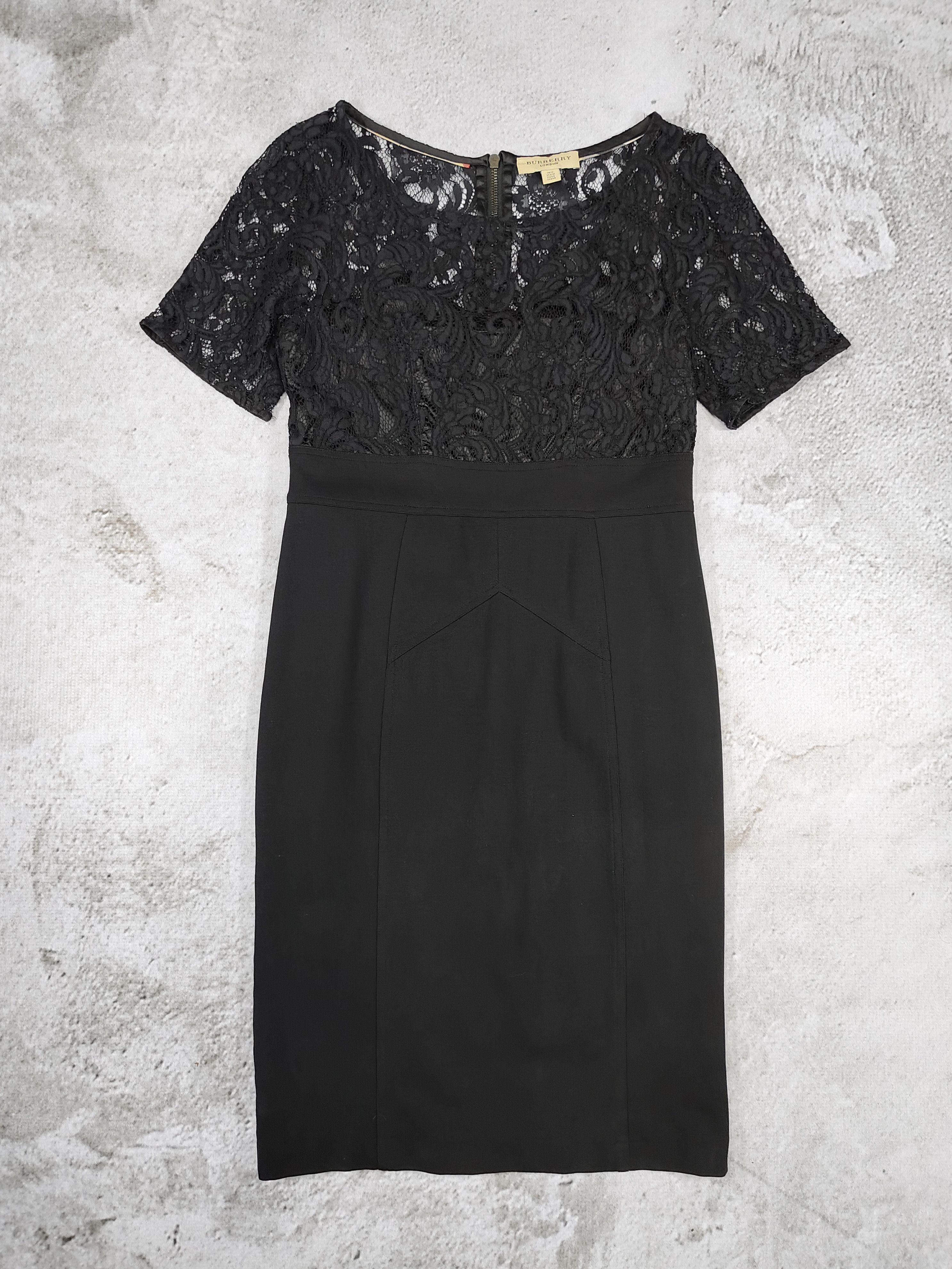 Burberry 00s Burberry- Floral Lace Panel Bodice Gothic Romantic Dress Size M / US 6-8 / IT 42-44 - 5 Thumbnail