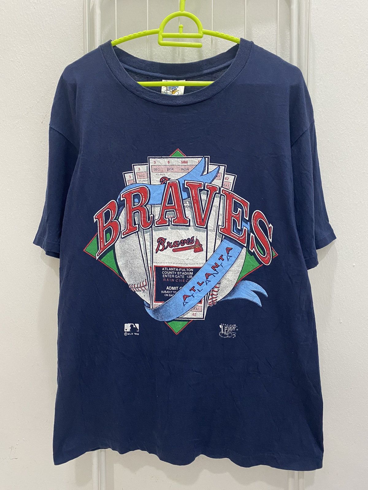 MLB VTG 90s Atlanta Braves Rap Tee 1992 MLB Champions Size US M / EU 48-50 / 2 - 1 Thumbnail
