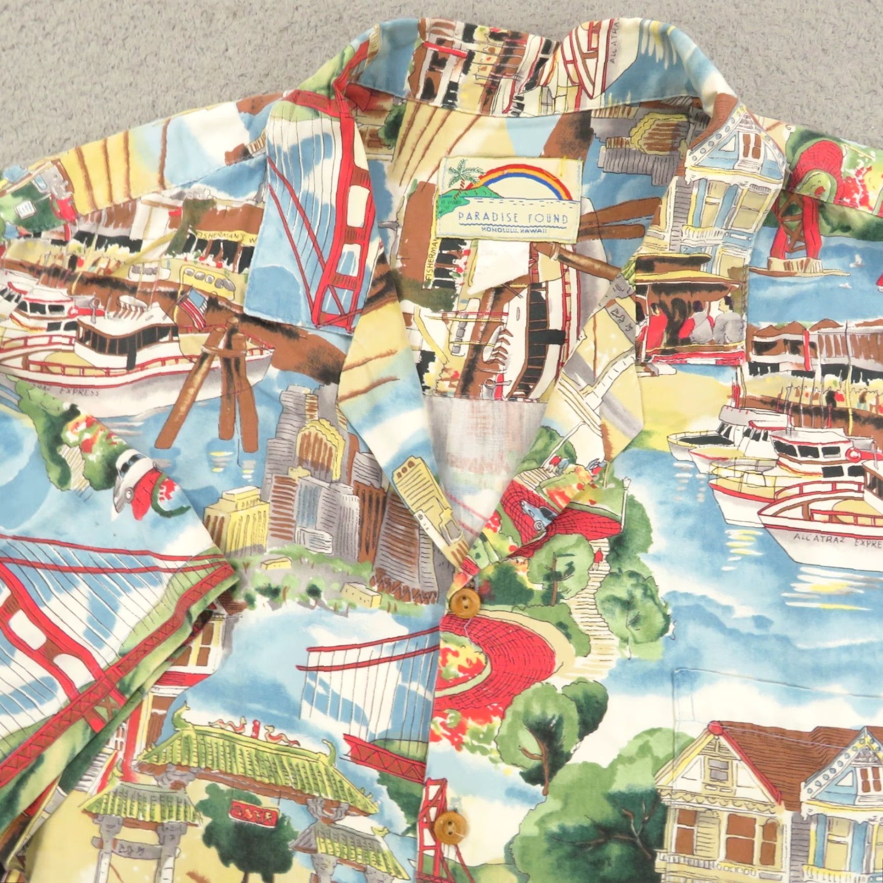 Paradise Paradise Mens Hawaiian Shirt XXL Blue 80s 90s California Button-Up Short Sleeve Camp Travel USA Paradise Found Size US XXL / EU 58 / 5 - 2 Thumbnail