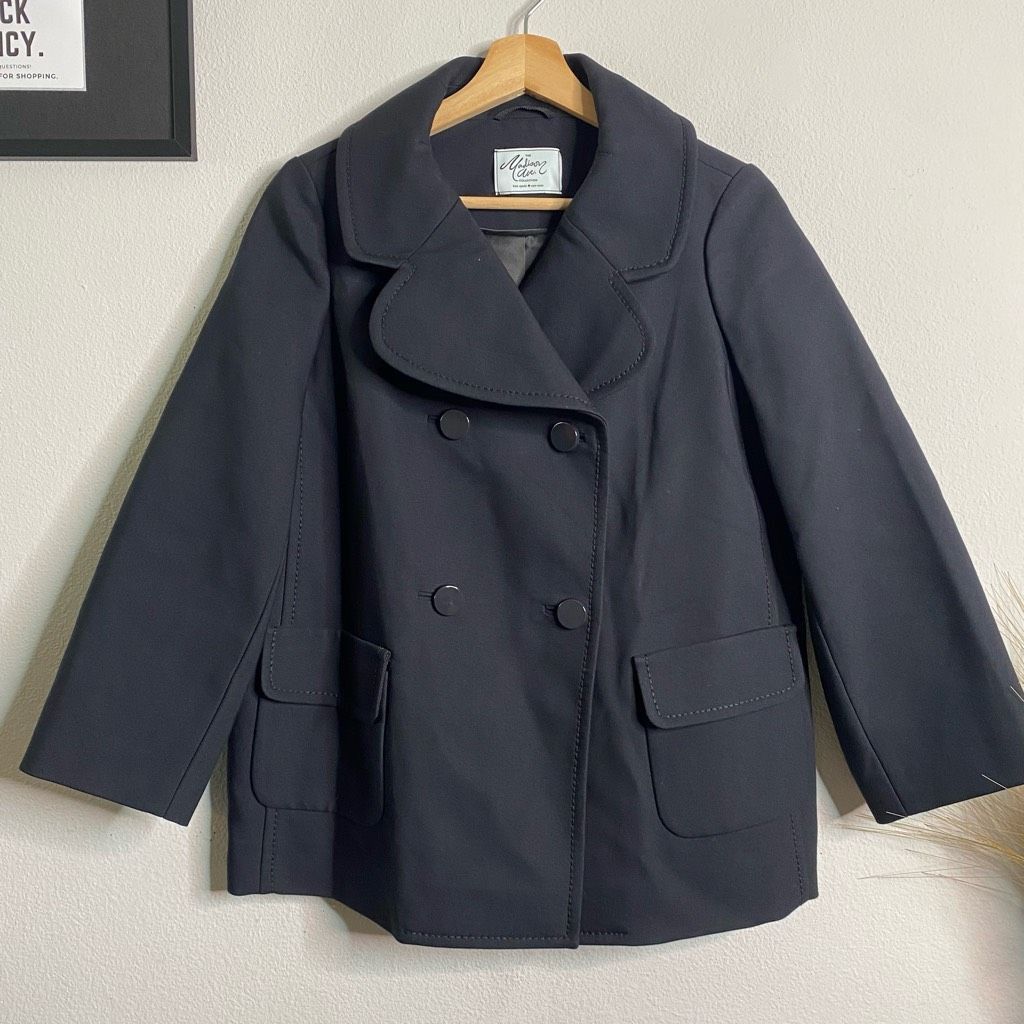 Kate Spade Kate Spade Madison Ave Pea Coat Black Button Front Greer Coa Size L / US 10 / IT 46 - 4 Thumbnail