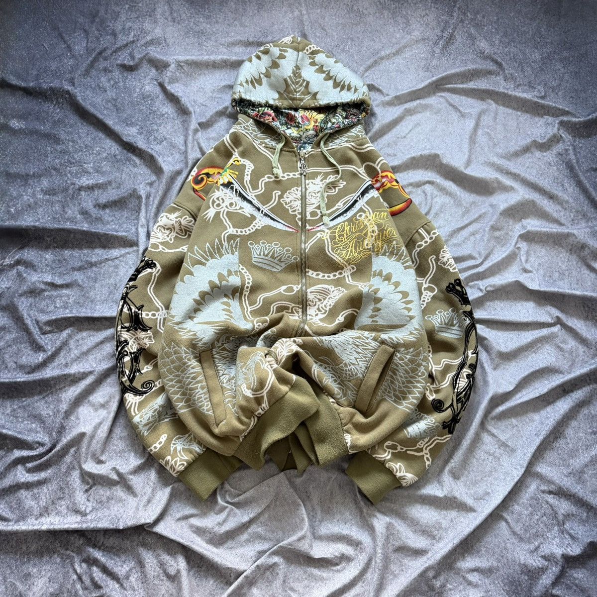 Christian Audigier Y2K Christian Audigier Los Angeles Skull Full Zip Hoodie Size US XXL / EU 58 / 5 - 1 Thumbnail
