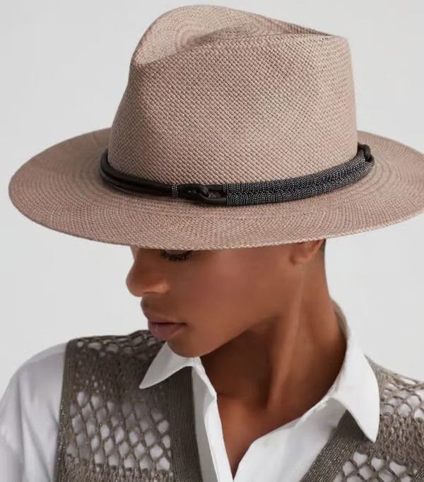 Brunello Cucinelli o1la1rc1a0425 Size: OS/Lady Cap in Brown Size ONE SIZE - 4 Thumbnail