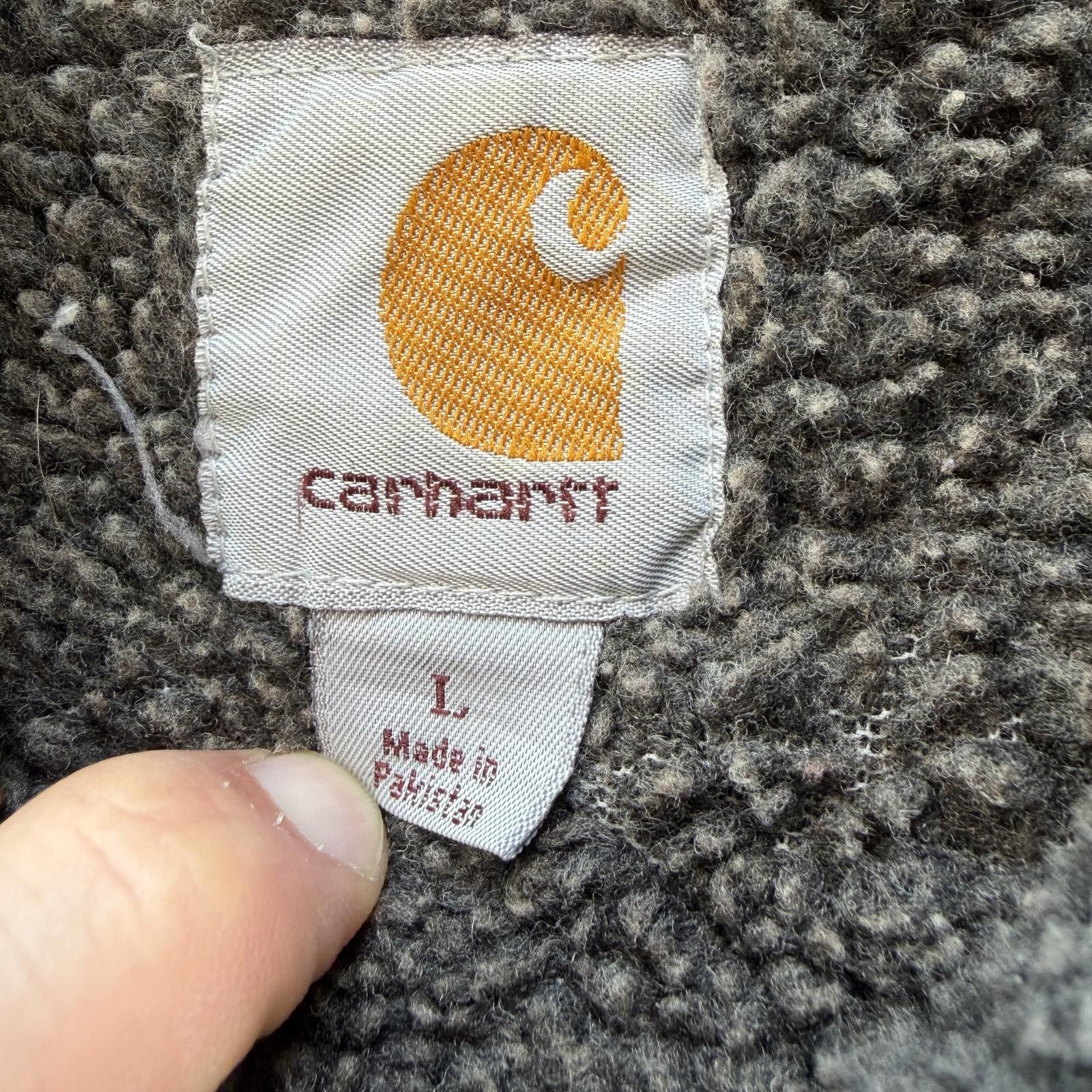 Carhartt Carhartt Sherpa Lined Zip Hoodie Brown Faded Work Jacket L Size US L / EU 52-54 / 3 - 4 Thumbnail