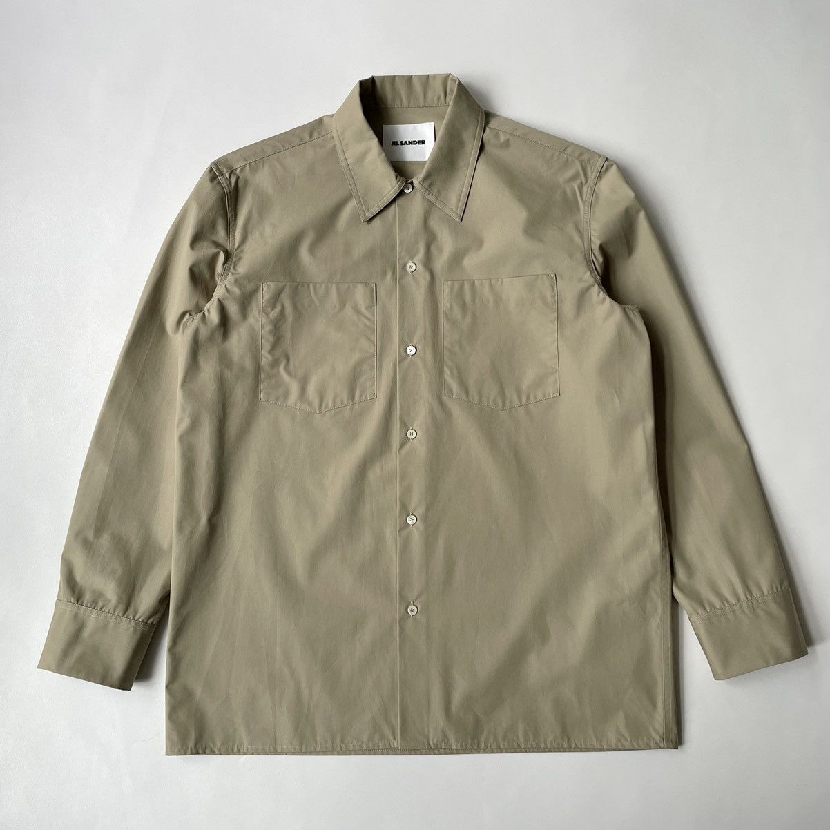 Jil Sander Sage Green Cotton Utility Shirt Size US L / EU 52-54 / 3 - 1 Thumbnail