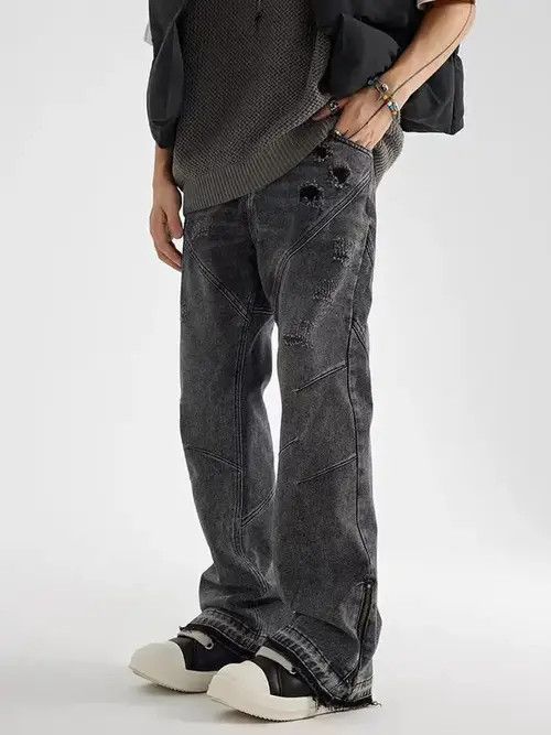 Jean Maruyama x Yuk Vintage high street washed loose ripped jeans Size US 30 / EU 46 - 1 Thumbnail