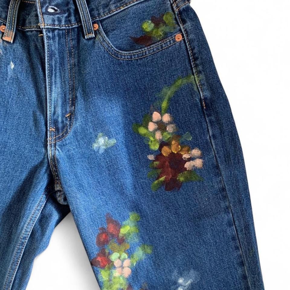 Levi's Hand painted floral Levi jeans Size US 29 - 5 Thumbnail