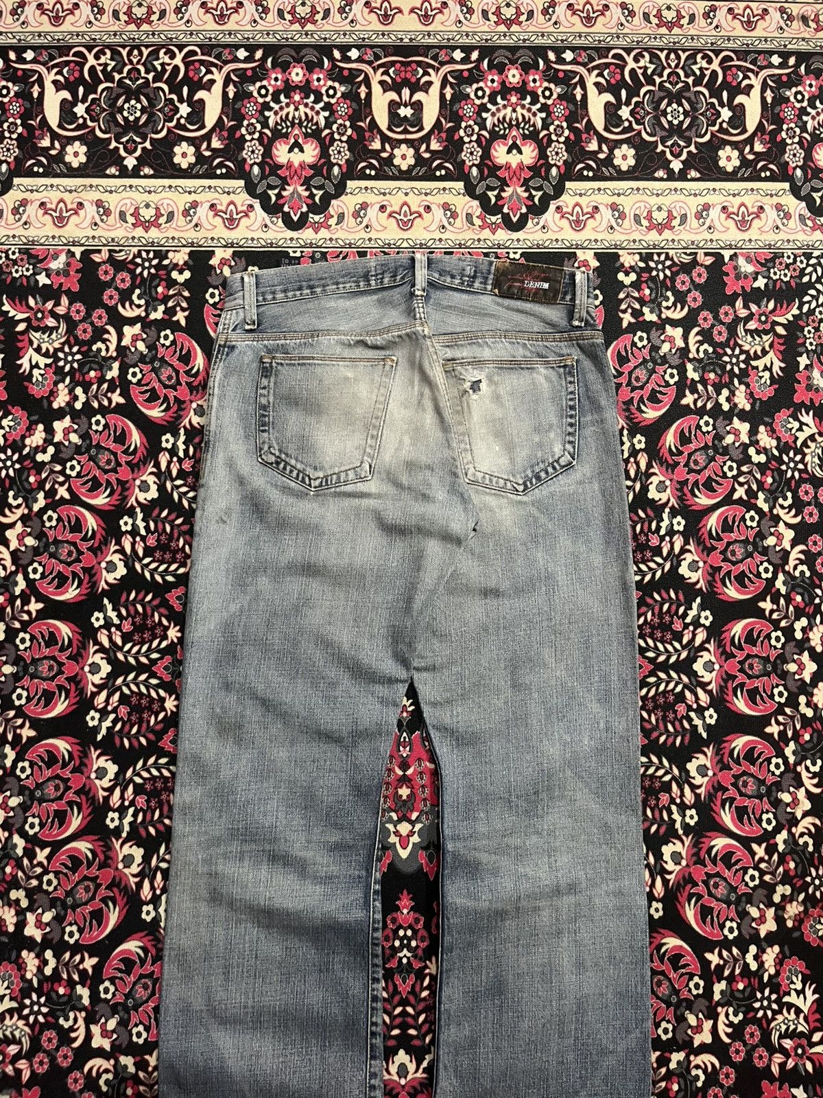 Le Grande Bleu (L.G.B.) ⚡️Distressed⚡️Zara Destroy Grunge Style Blue Washed Flare Jean Size US 34 / EU 50 - 8 Thumbnail