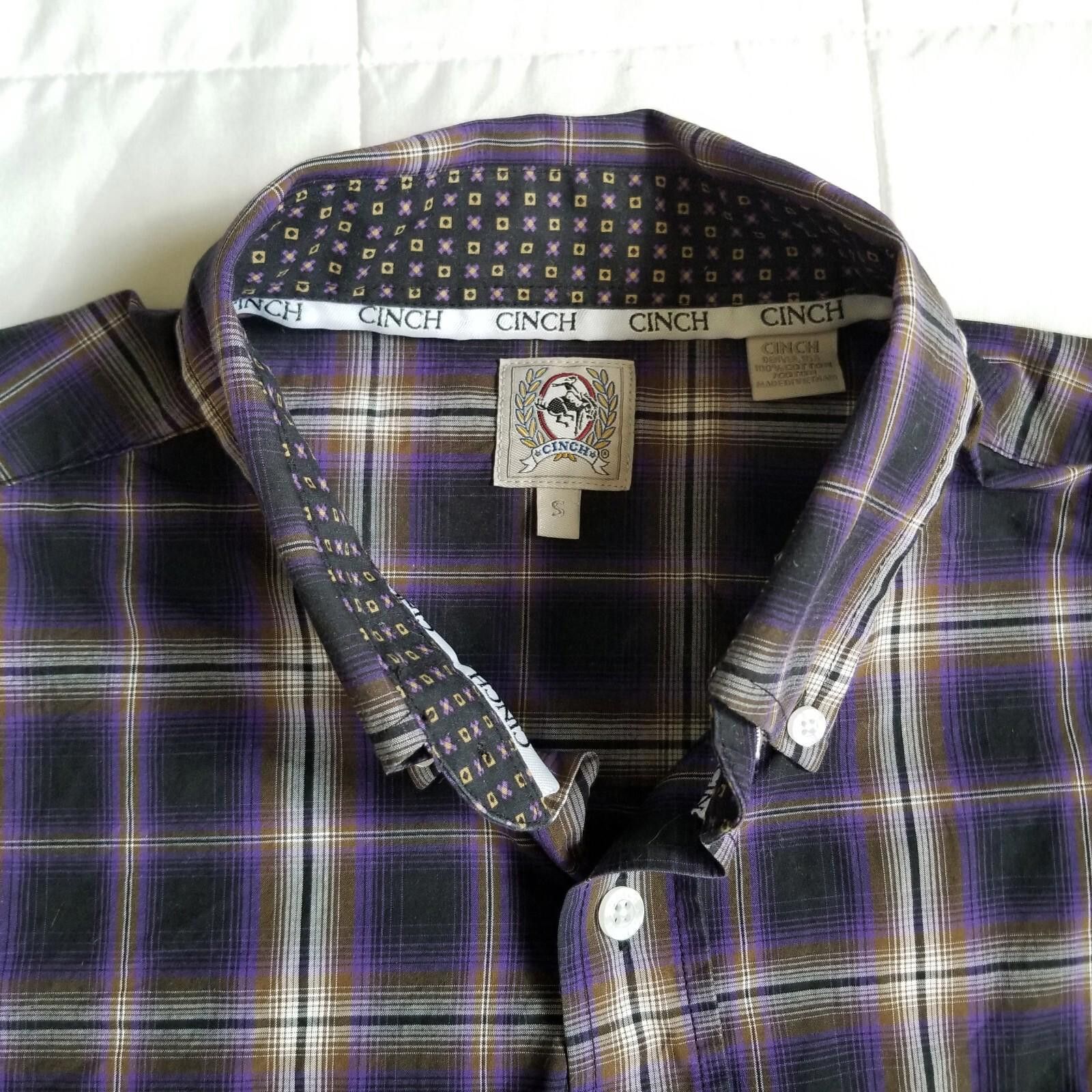 CINCH Cinch Small Purple Plaid Long Sleeve Button Down Size US S / EU 44-46 / 1 - 10 Thumbnail