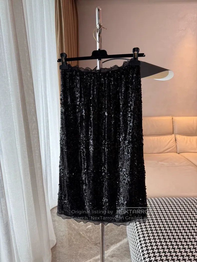 Fendi Fendi Fully Sequined Black Skirt Size 24" / US 00 / IT 34 - 3 Thumbnail