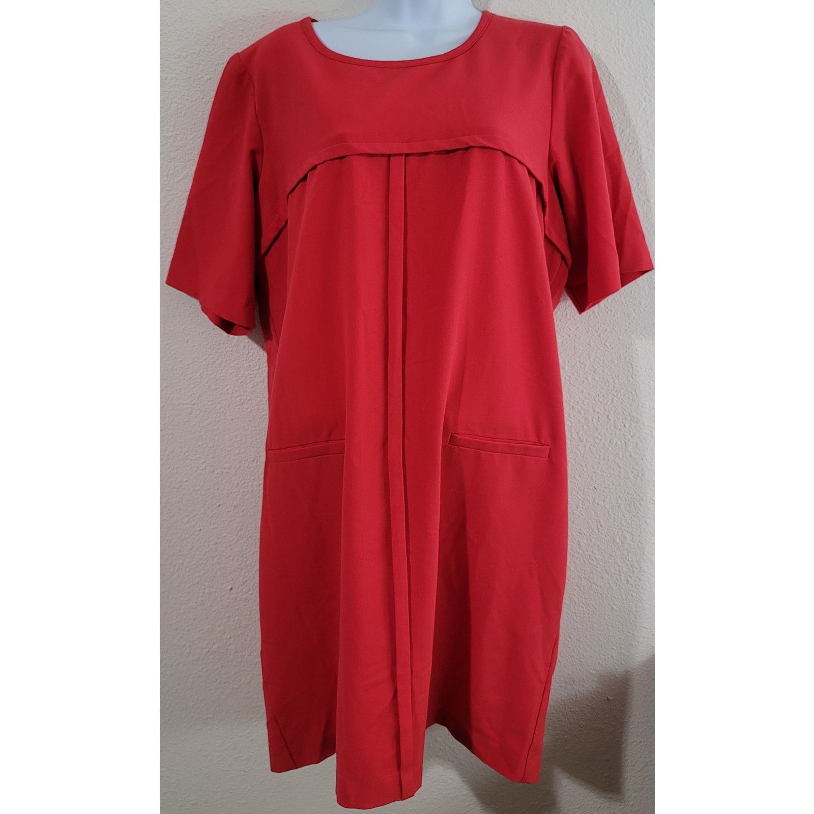 Other Shelby & Palmer Red Shift Dress 14W Front Faux Pockets Size XL / US 12-14 / IT 48-50 - 1 Thumbnail
