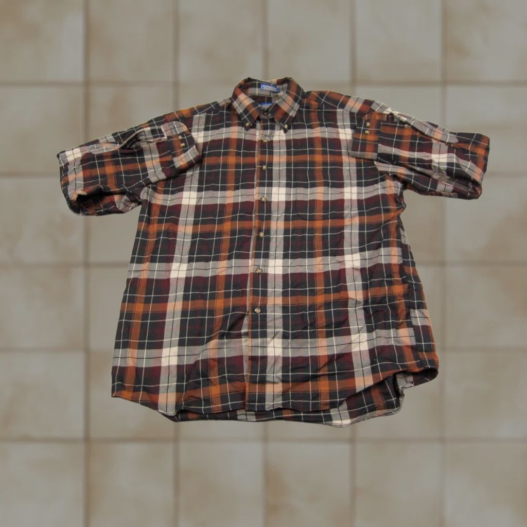 Pendleton Pendleton Shirt Mens XL Black Orange Plaid Worsted Wool Button Down Extra Large Size US XL / EU 56 / 4 - 1 Thumbnail