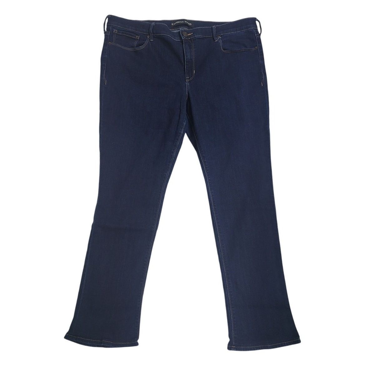 Express Express Dark Wash Skyscraper Mid Rise Jeans - Size 18L Size 40" / US 18 - 1 Thumbnail