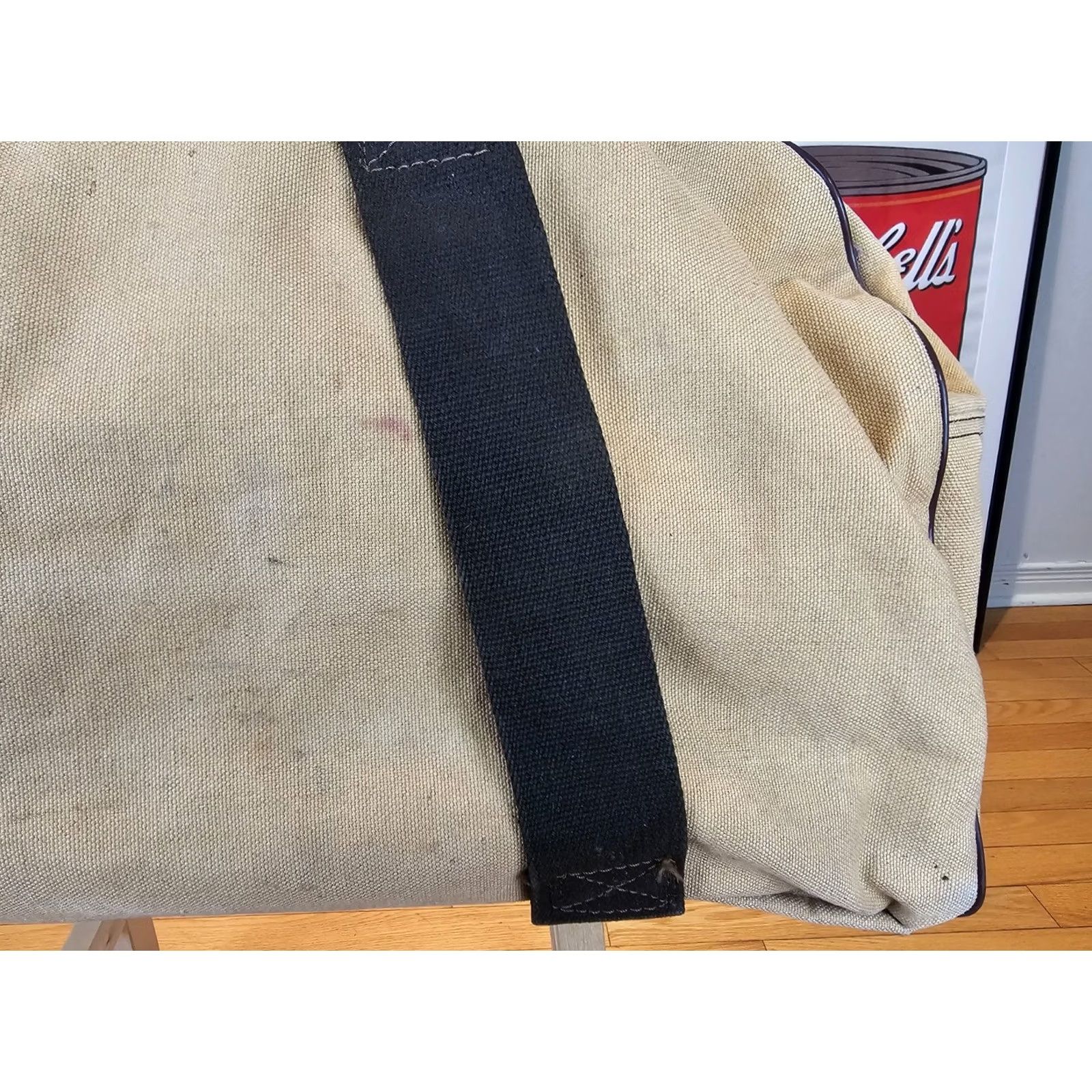 Vintage VINTAGE UNBRANDED CANVAS DUFFLE BAG SZ 24 INCH X 13 INCH X 12 INCH Duffle Men Brown Bag Size ONE SIZE - 2 Thumbnail