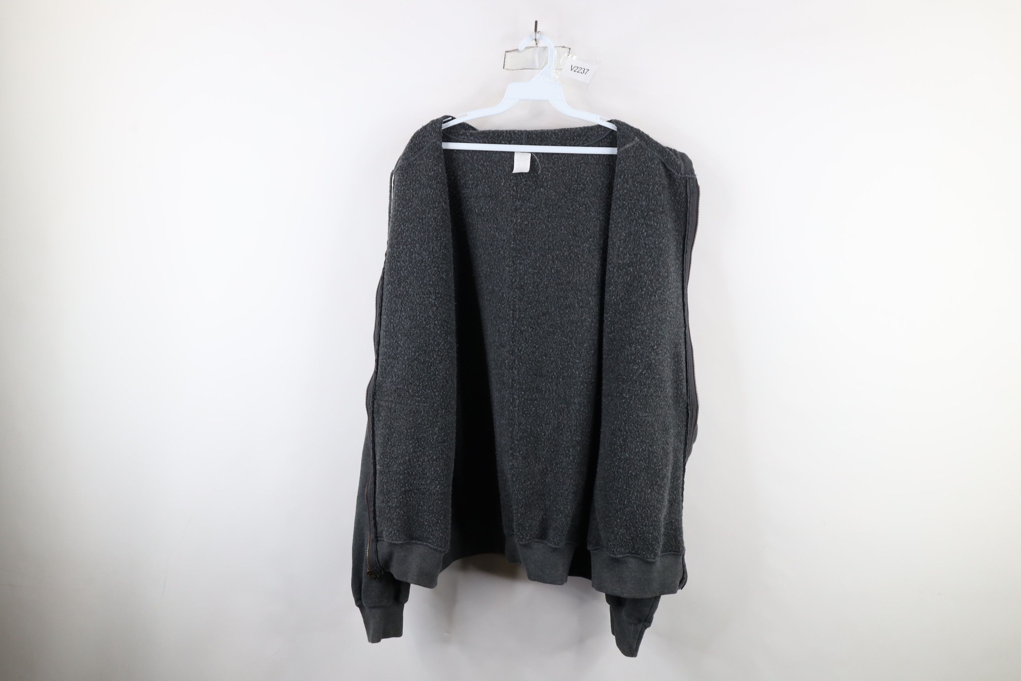 Vintage Vintage 90s Streetwear Blank Full Zip Hoodie Sweatshirt Gray Size US L / EU 52-54 / 3 - 6 Thumbnail