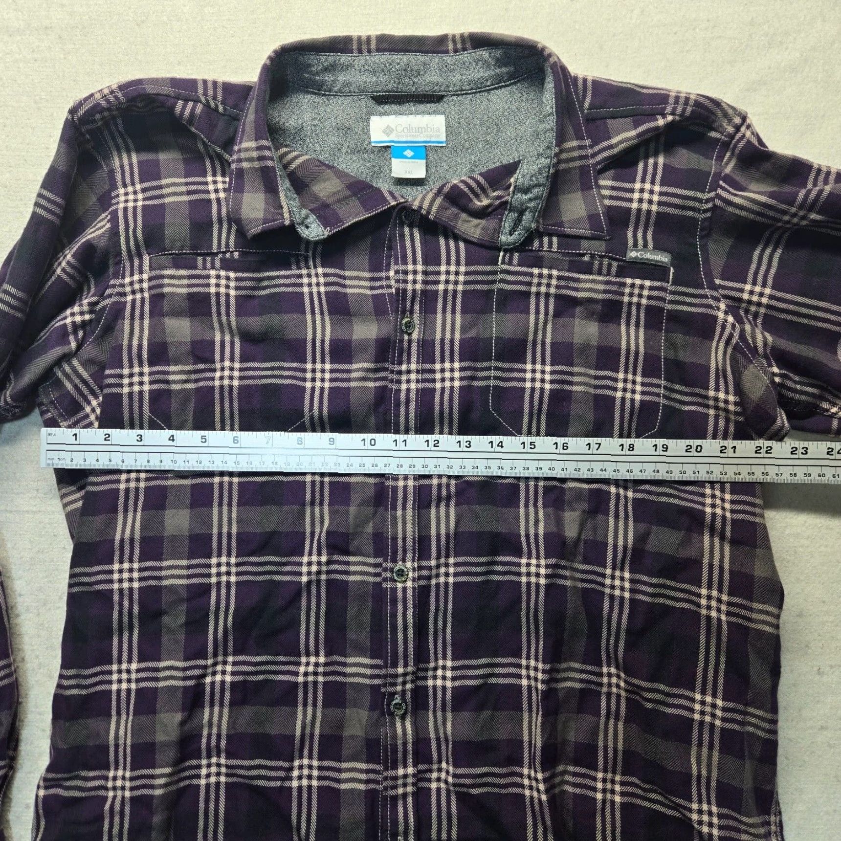 Vintage Columbia Shirt Button-Up Plaid Flannel Purple 2XL Mens Adult Size 2XL Button-Down Collared Pocket Outdoor All Seasons Vintage? No. Size US XXL / EU 58 / 5 - 4 Thumbnail