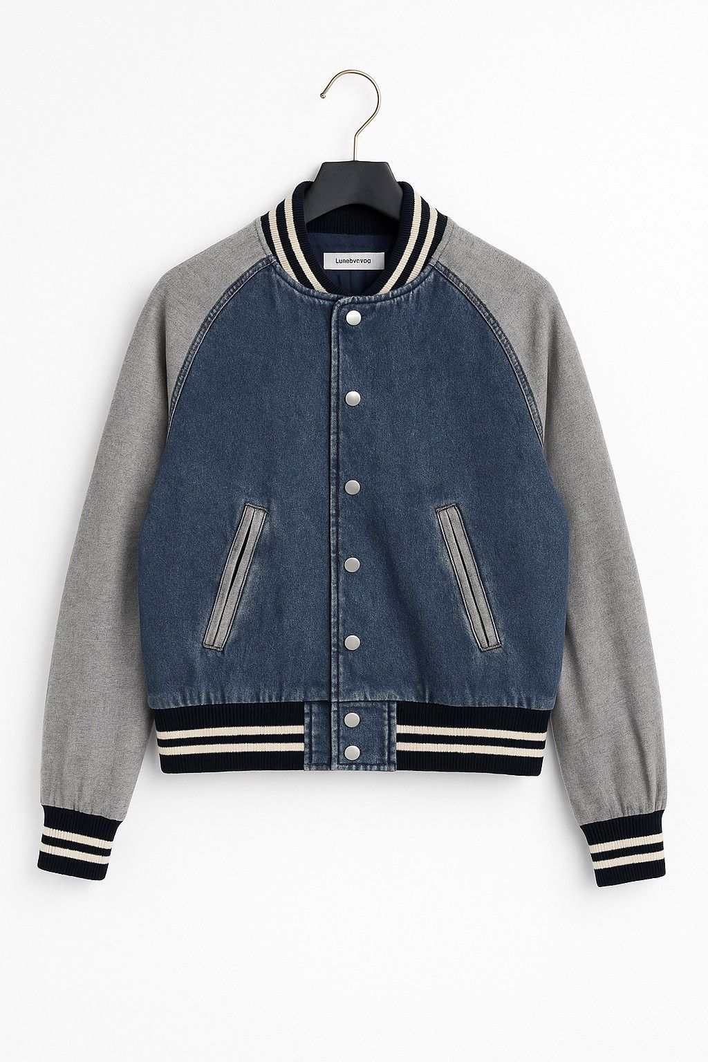 Japanese Brand Junior Sweet Anti Babys Varsity Jacket Denim Bomber by WEGO Size M / US 6-8 / IT 42-44 - 2 Thumbnail