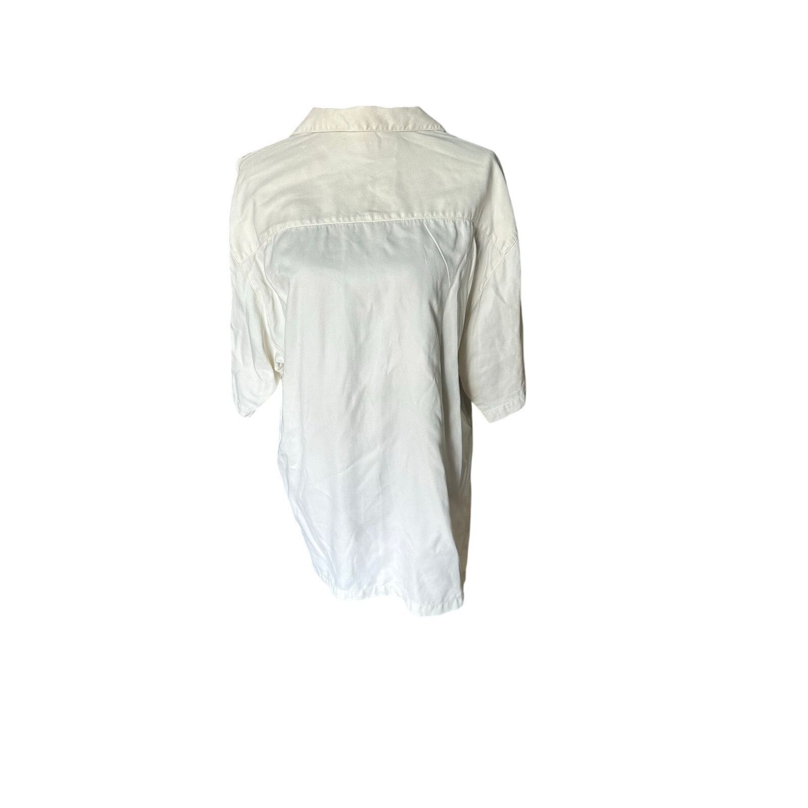 Tommy Bahama Tommy Bahama Silk Short Sleeve Button-Up Cream Shirt Size US L / EU 52-54 / 3 - 2 Thumbnail