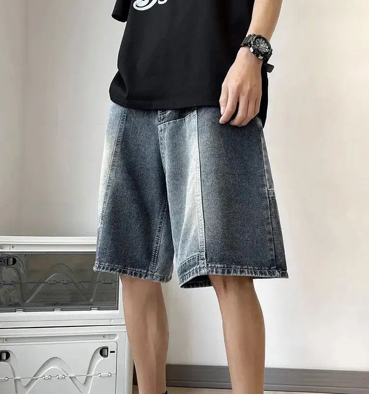 Japanese Brand Retro washed patchwork denim shorts Size US 32 / EU 48 - 3 Thumbnail