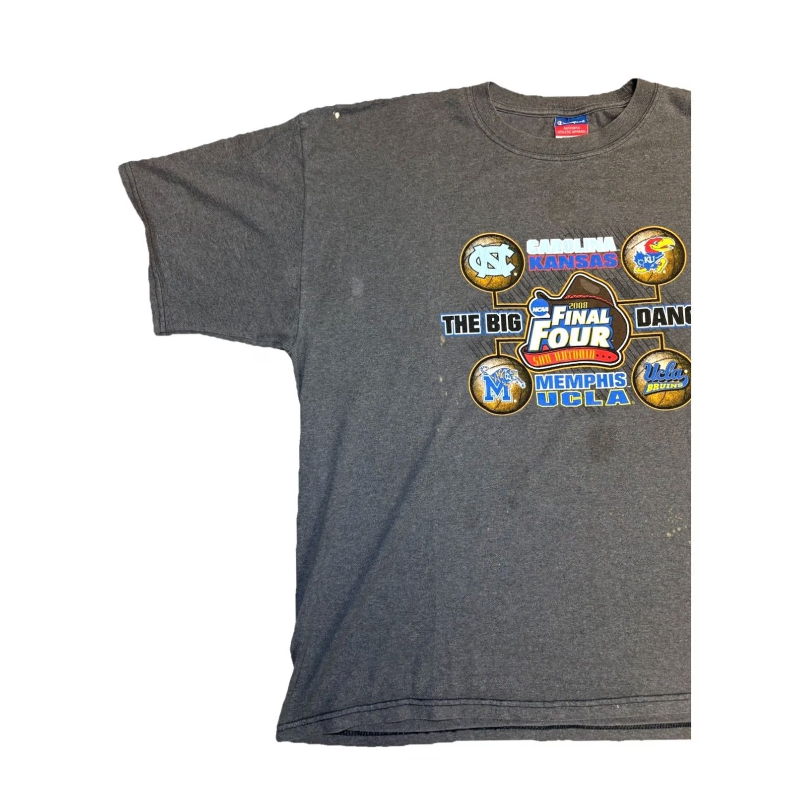 Champion VINTAGE NCAA Final Four Carolina Kansas Memphis UCLA 2008 Men's XXL Basketball T Shirt Size US XXL / EU 58 / 5 - 2 Thumbnail