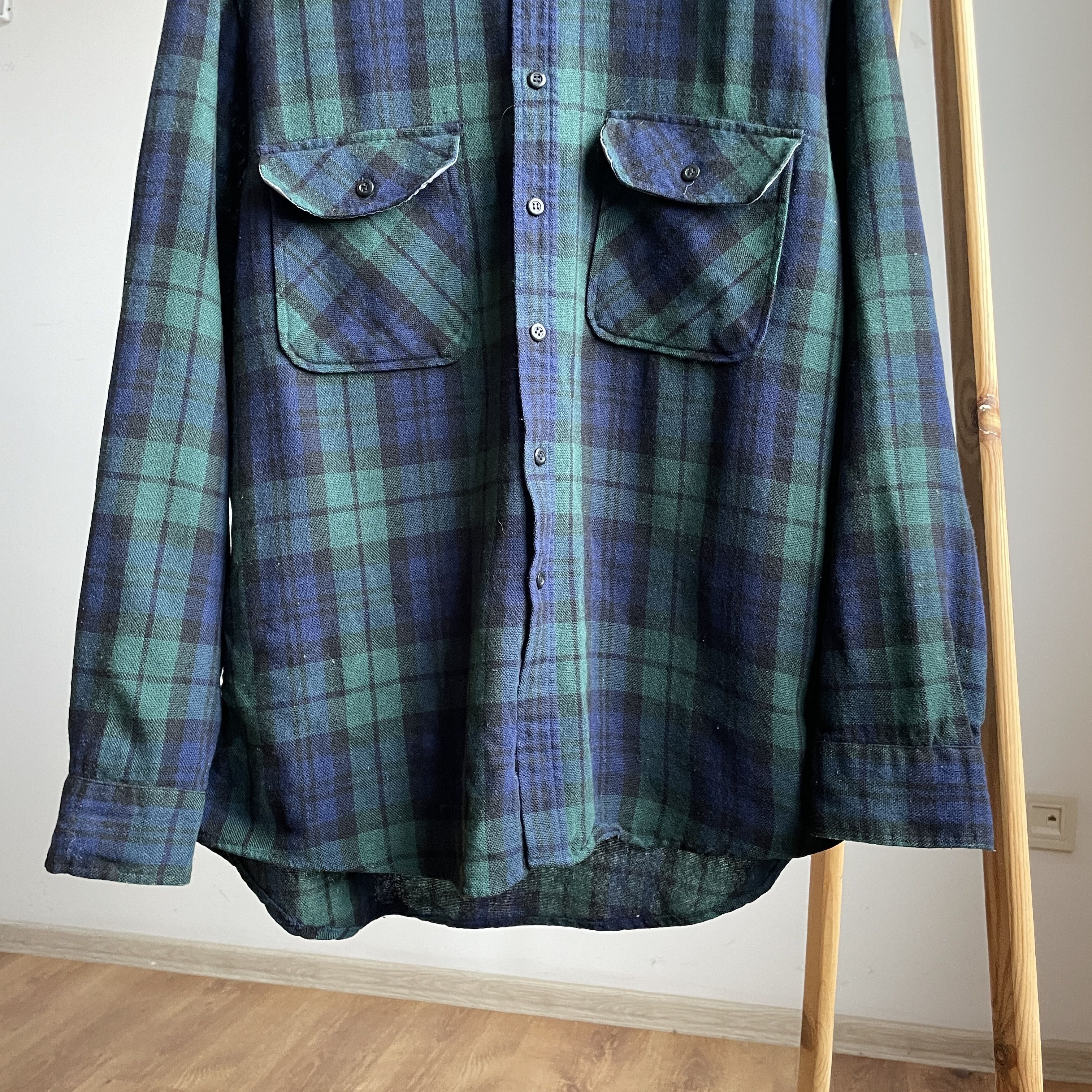 Sears Sears Roebuck Vintage 90's Wool Plaid Flannel Shirt Size US L / EU 52-54 / 3 - 4 Thumbnail