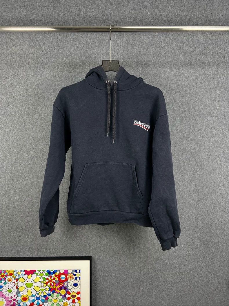 Balenciaga Balenciaga Dark Blue Hoodie with Logo - dmc Size US S / EU 44-46 / 1 - 1 Thumbnail
