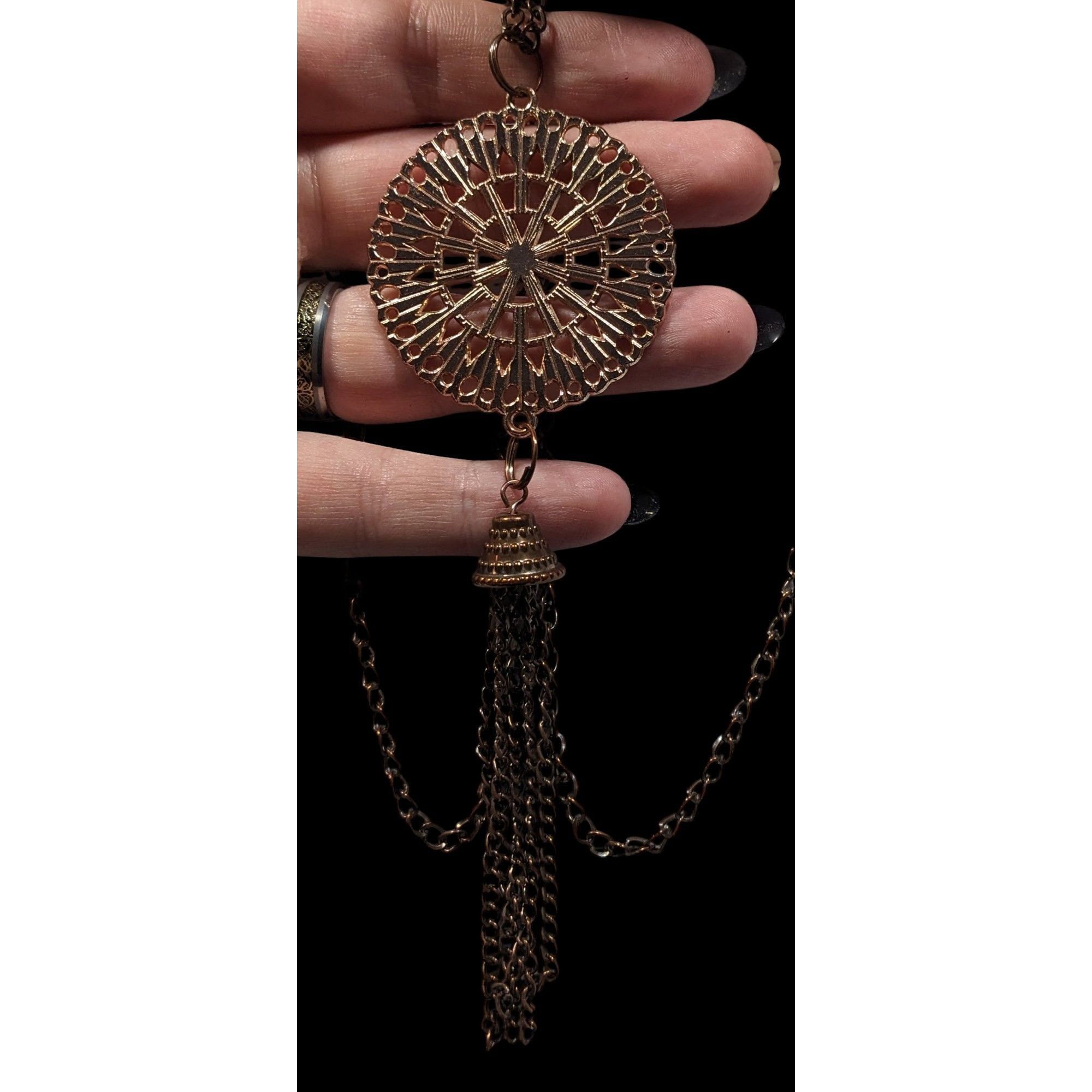 Other Bohemian Copper Tone Medallion Tassel Necklace Size ONE SIZE - 6 Thumbnail