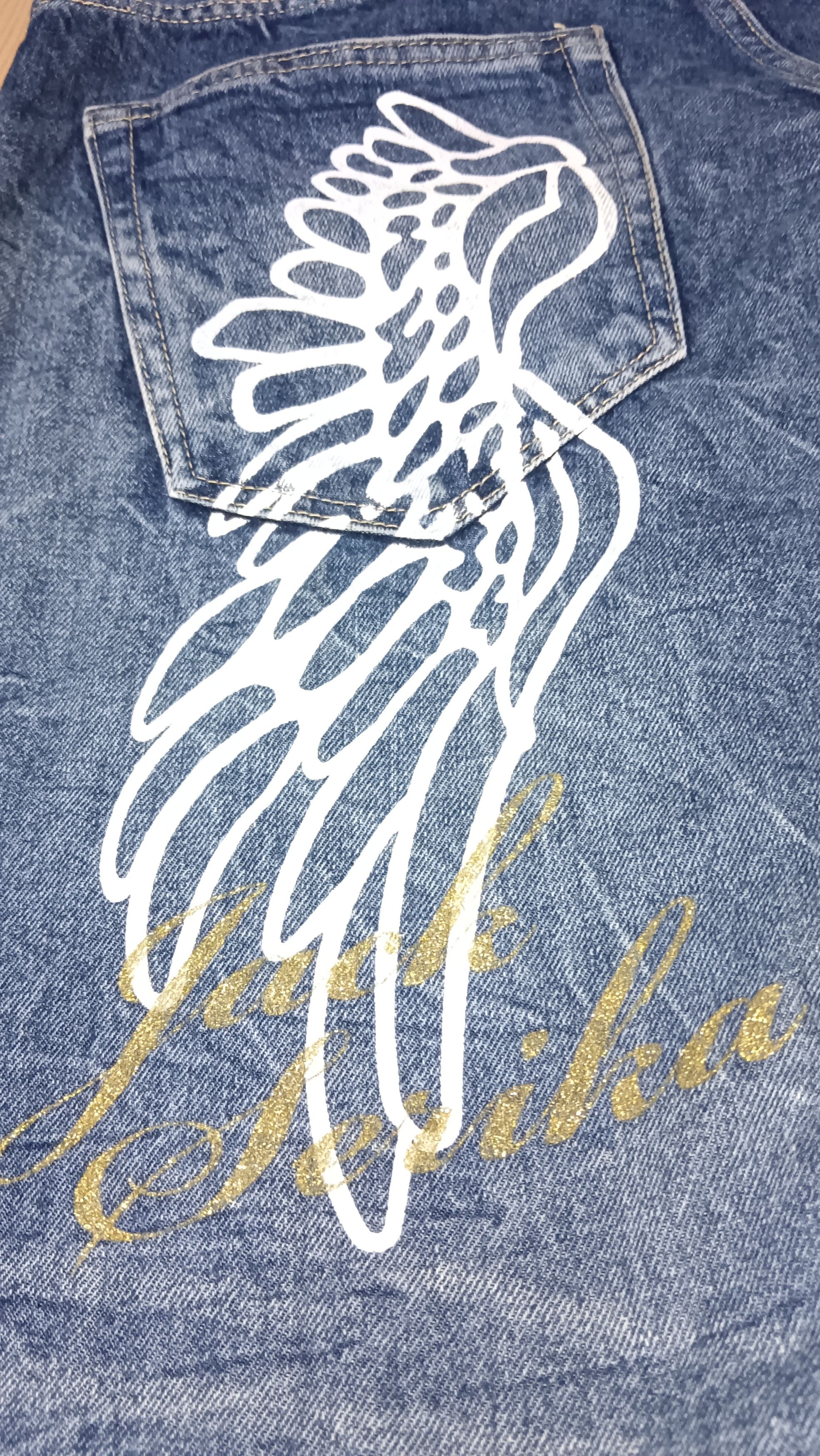 Japanese Brand 🔥FYE🔥 JACK SERIKA Punk Angel Wings Denim Size US 31 - 6 Thumbnail