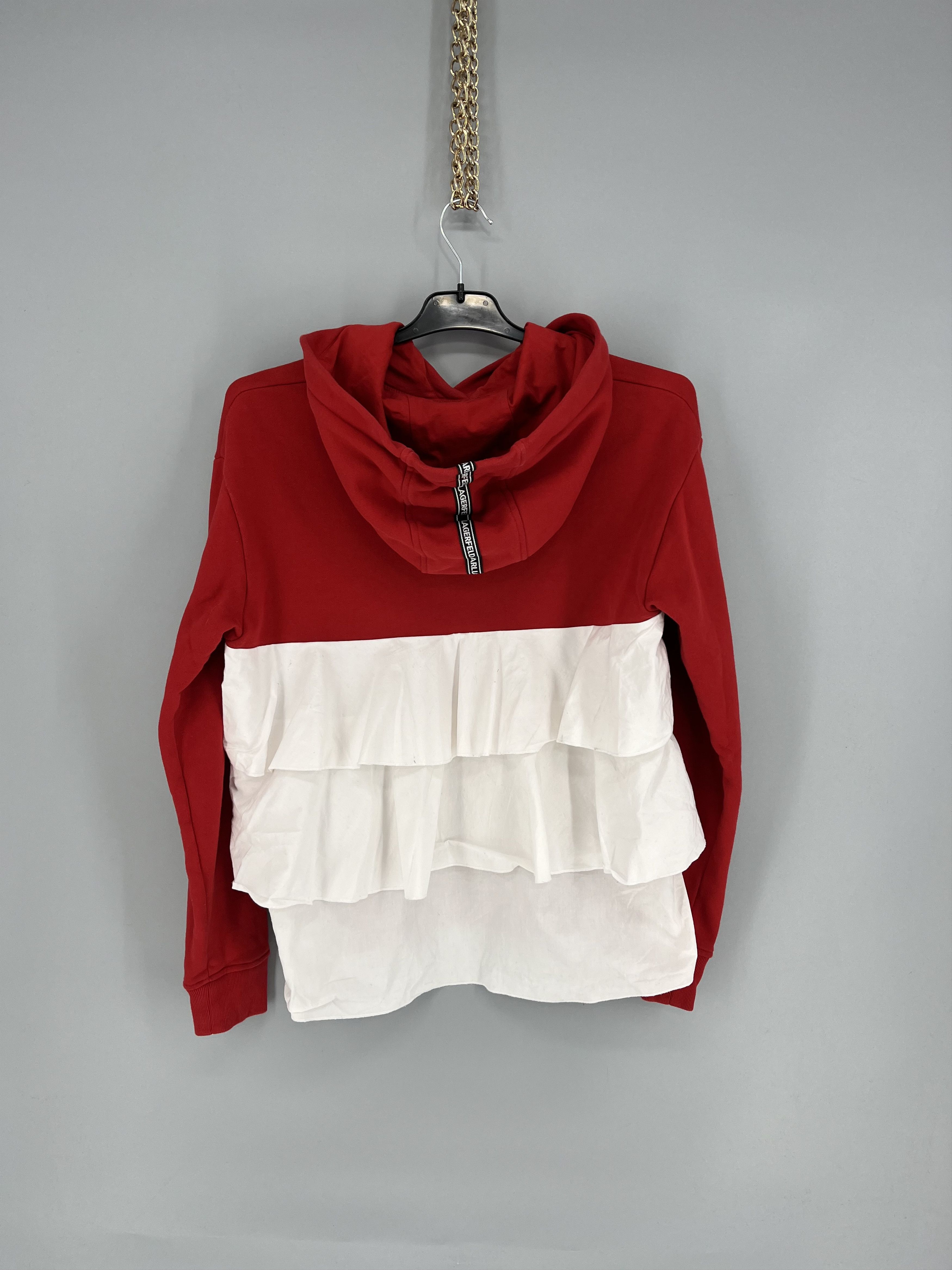 Karl Lagerfeld Woman’s Karl Lagerfeld Sweatshirt Ruffle Rad Hoodie W/Logo Size M / US 6-8 / IT 42-44 - 8 Thumbnail